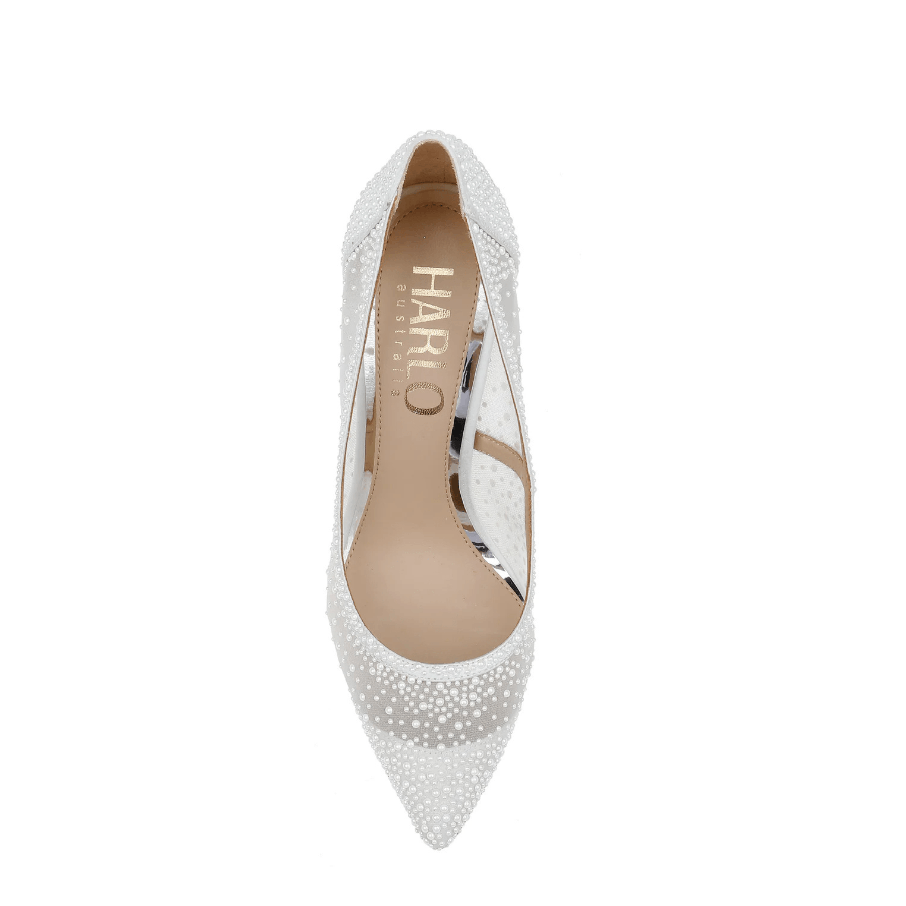 Buy Demi - Pointed Toe Pump With Pearls - Soft White online | The White Collection Australia