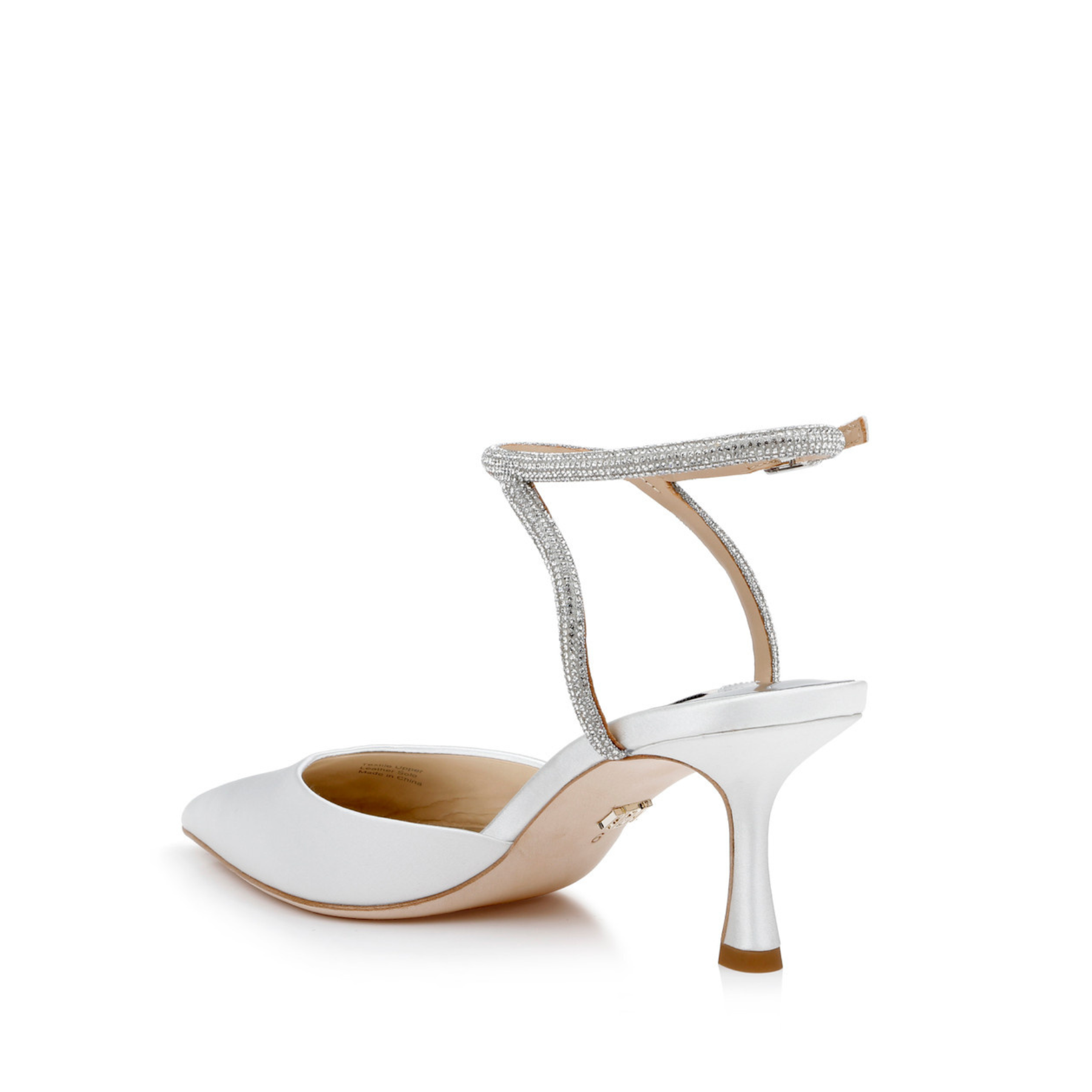 Buy Autumn - Crystal Ankle Strap Kitten Heel Pumps - White online | The White Collection Australia