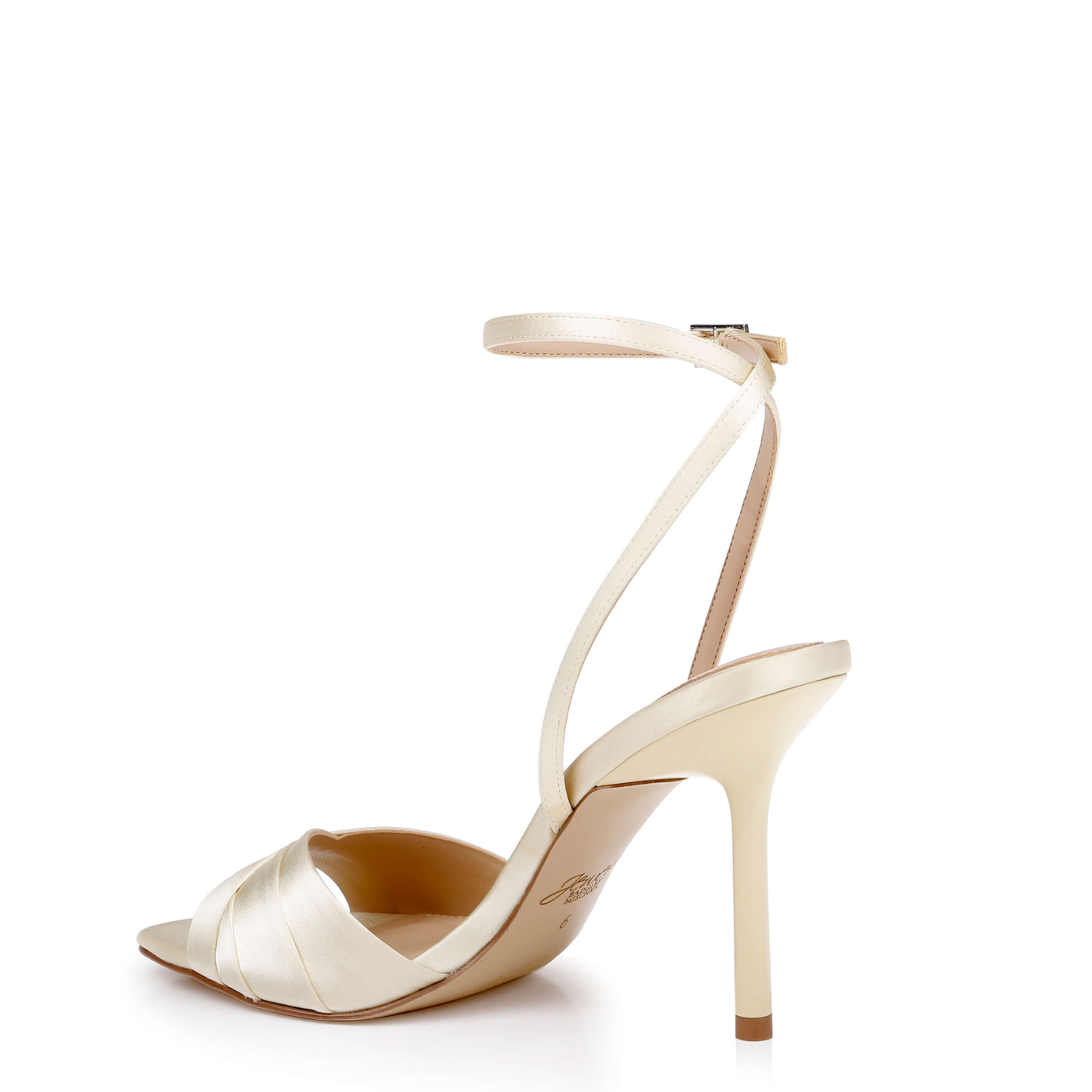 Parisa - Cross Front Satin Stiletto Sandals - Lemon