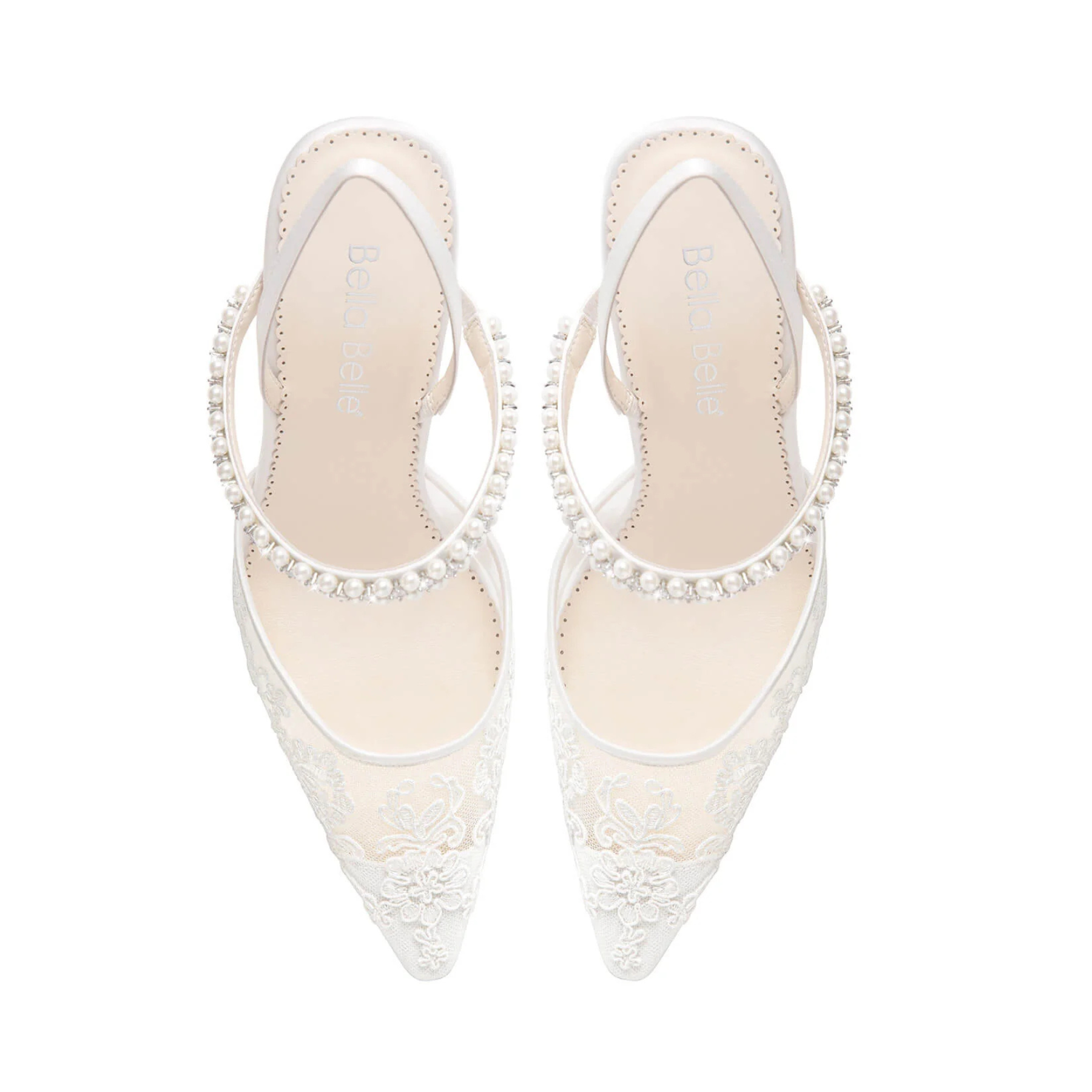 Daniela - Lace Slingback Bridal Heels - Ivory