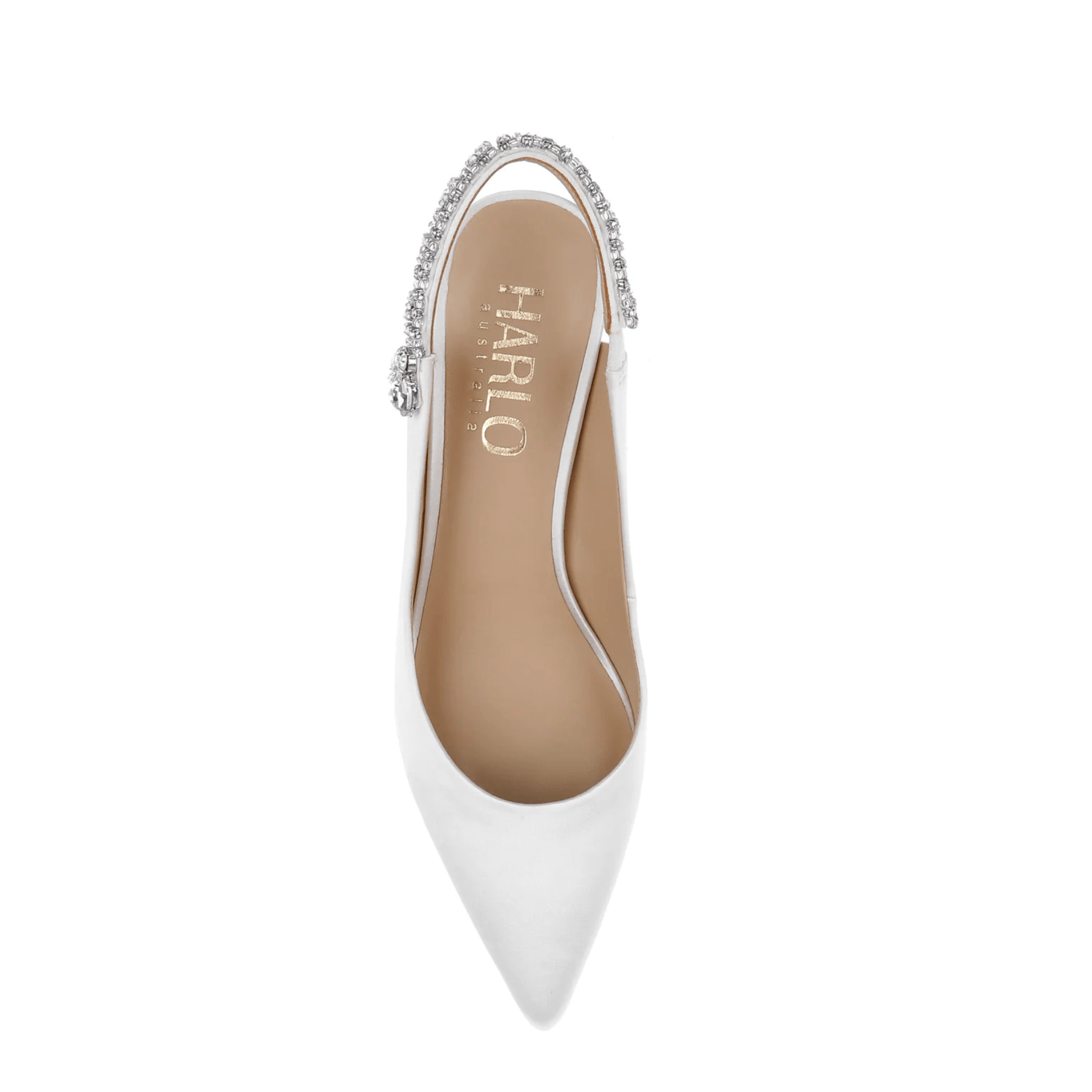 Buy Nina - White Crystal Embellished Sling Back Low Bridal Pump online | The White Collection Australia