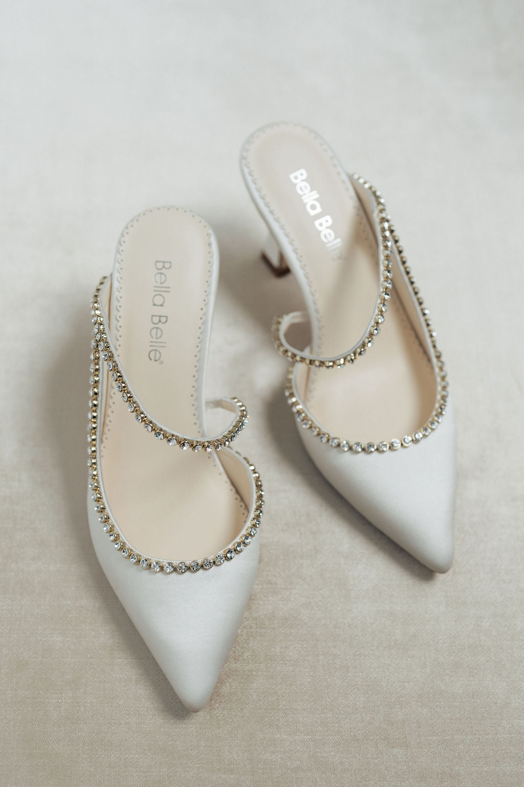 Buy Hadley - Ivory Bridal Mules with Crystal Strap online | The White Collection Australia