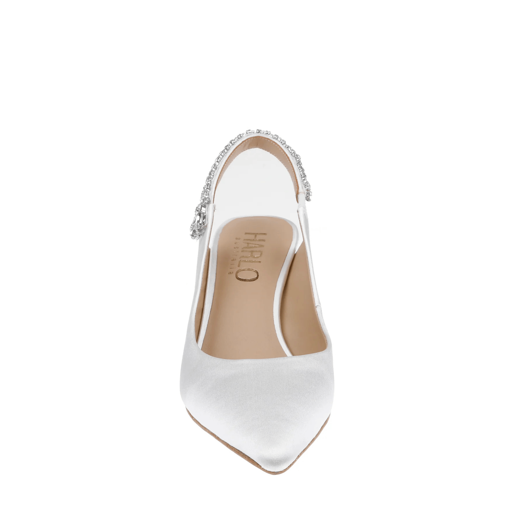Buy Nina - White Crystal Embellished Sling Back Low Bridal Pump online | The White Collection Australia