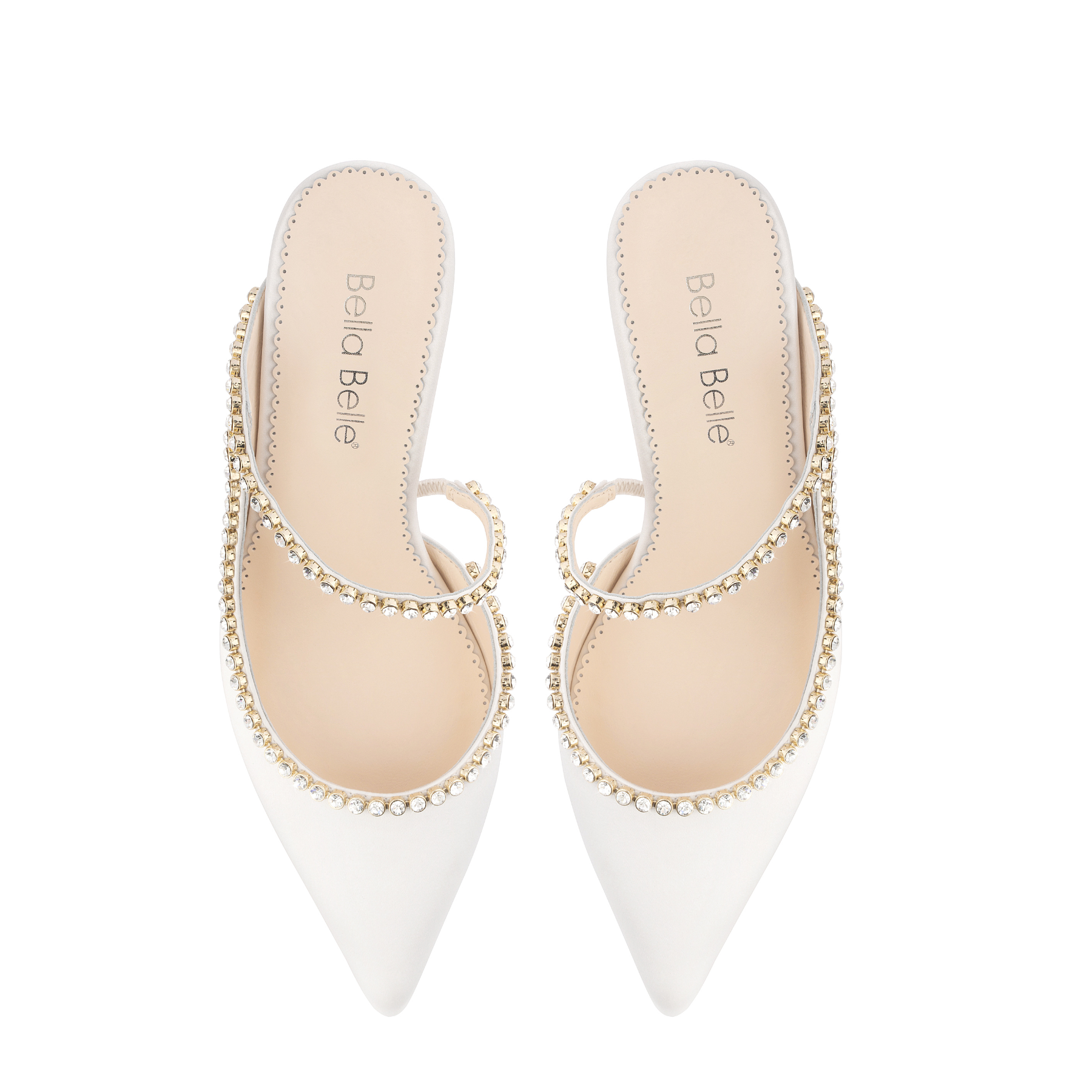 Buy Hadley - Ivory Bridal Mules with Crystal Strap online | The White Collection Australia