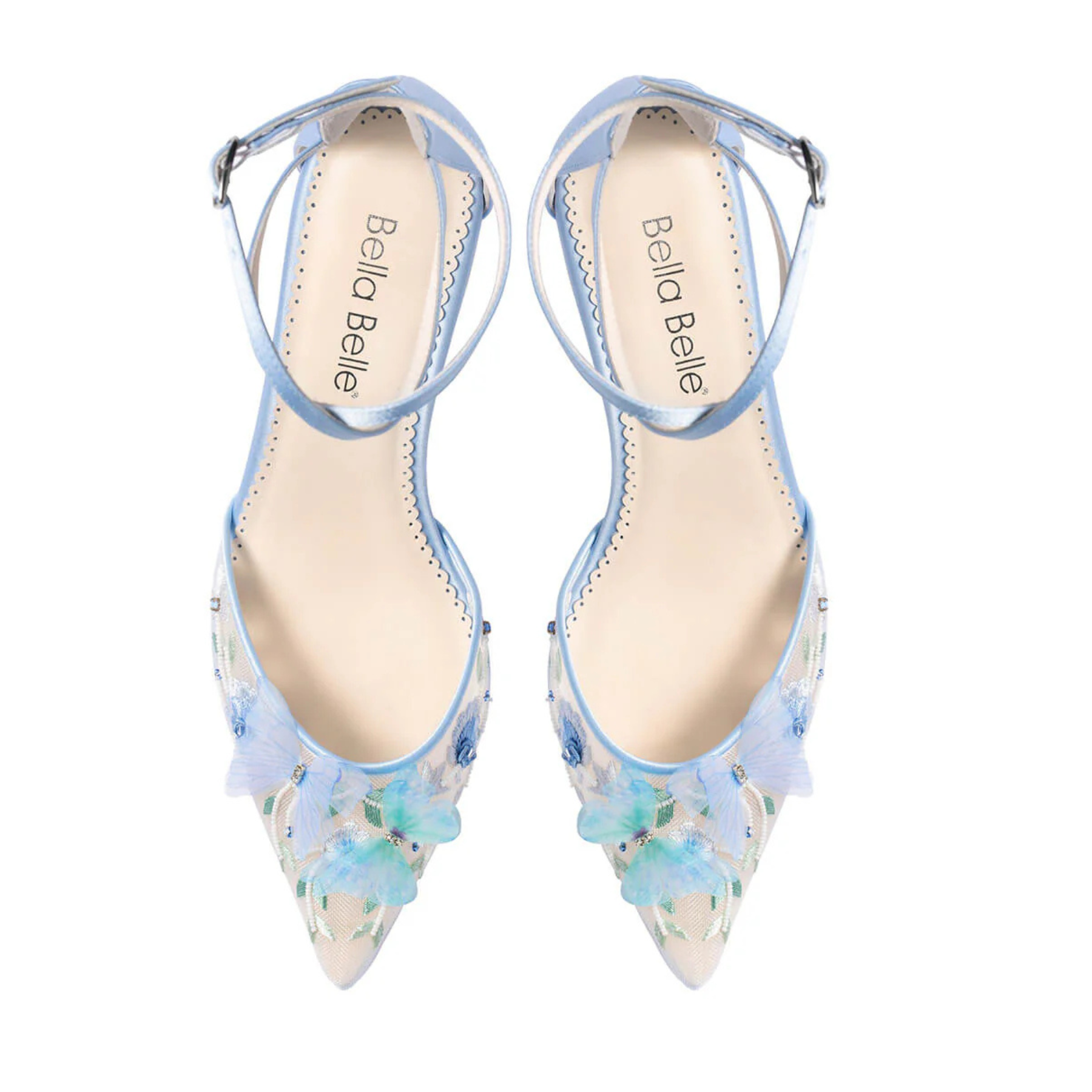 Buy Eliza - Blue Butterfly Block Heels online | The White Collection Australia