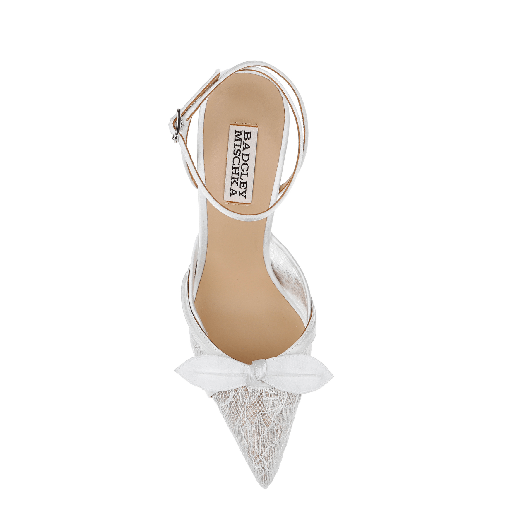 Buy Josie - Pointed Toe Lace Ankle Strap Pumps - Soft White online | The White Collection Australia