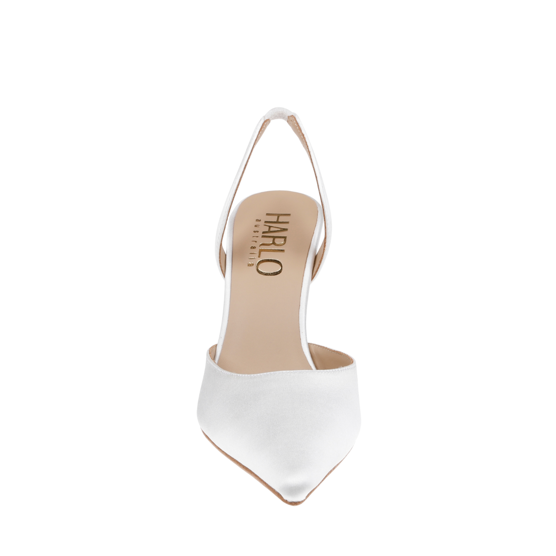 Gigi - Satin Bridal Slingback FLuted Heels - Soft White
