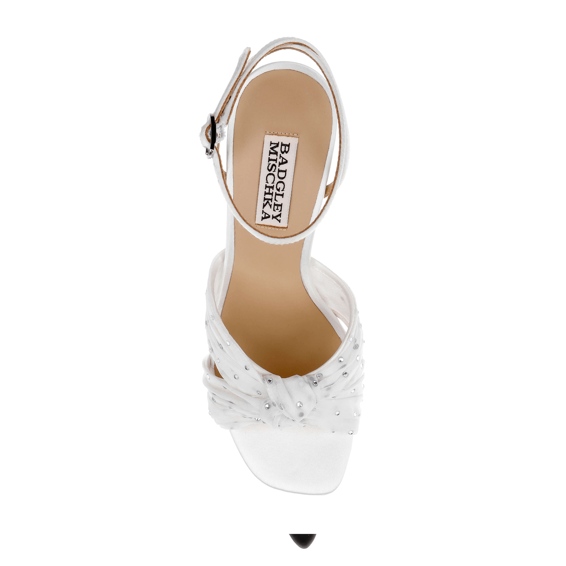 Buy Wila - Crystal Embellished Peep Toe Block Heel - Soft White online | The White Collection Australia