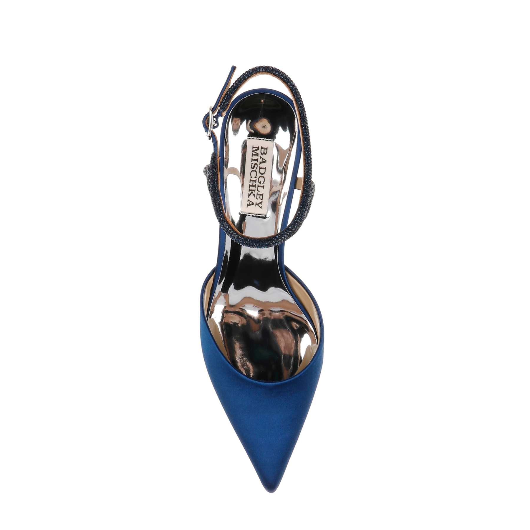 Autumn - Crystal Ankle Strap Kitten Heel Pumps - Electric Blue
