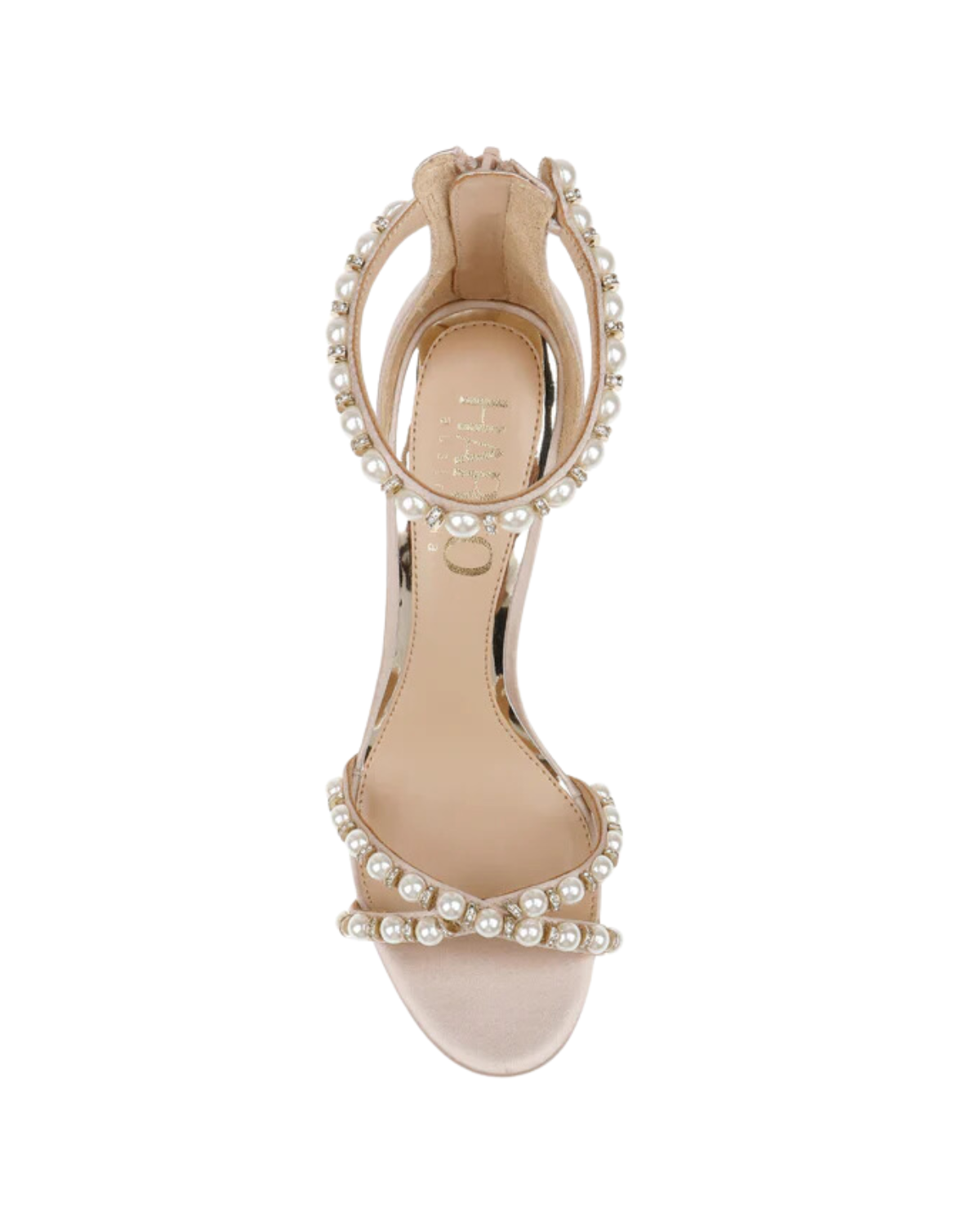 Alexene - Nude Pearl Low Block Bridal Heel