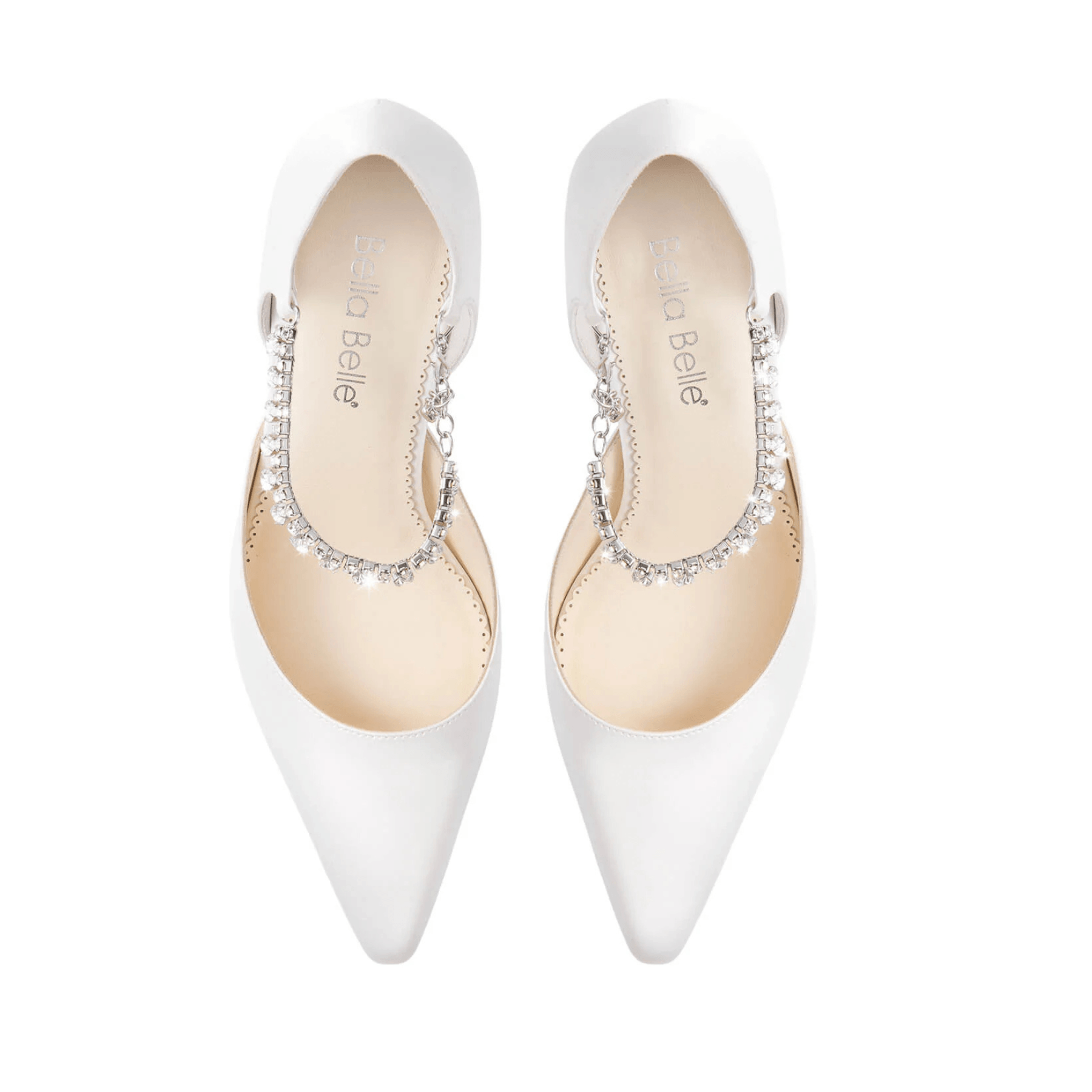 Buy Regina - Silk Bridal Pumps with Crystal Ankle Strap - Ivory online | The White Collection Australia