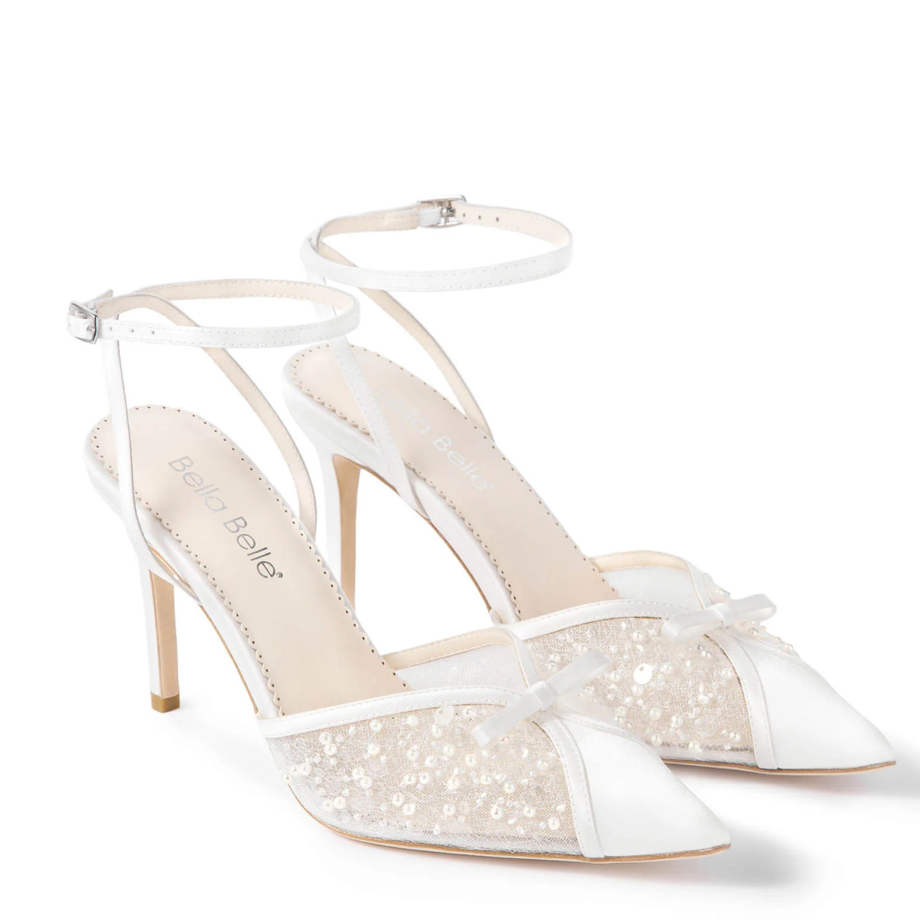Waverly - Pearl & Sequin Stiletto Wedding Heels - Ivory