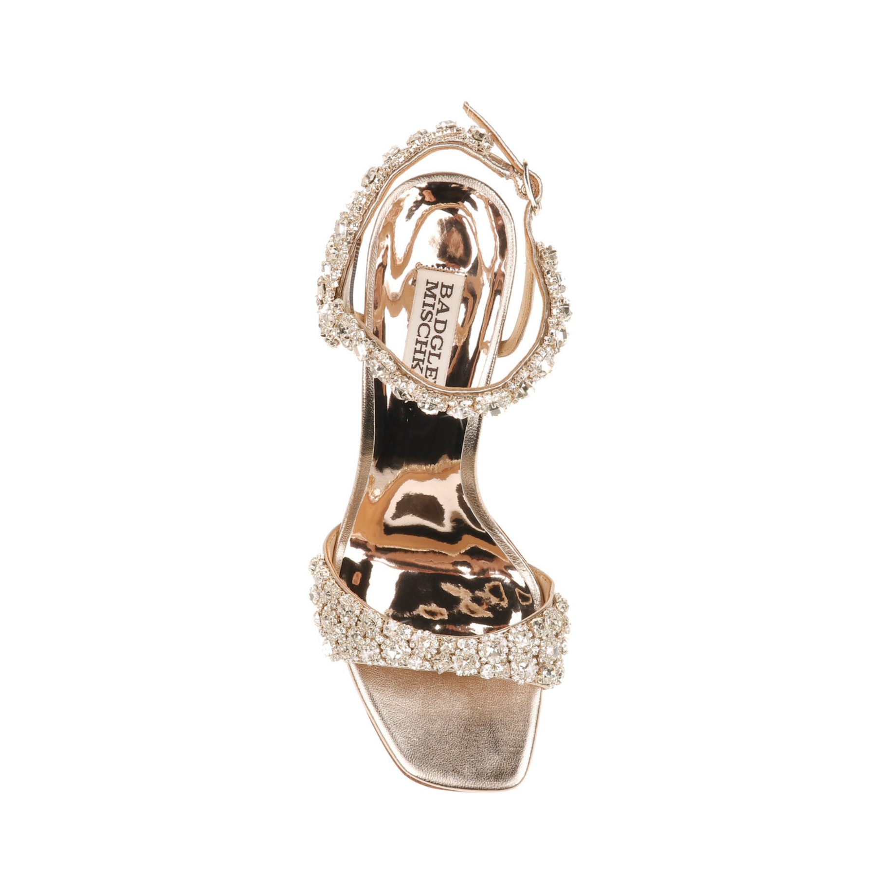 Buy Galia - Crystal Ankle Strap Evening Heels - Champagne Metallic Gold online | The White Collection Australia