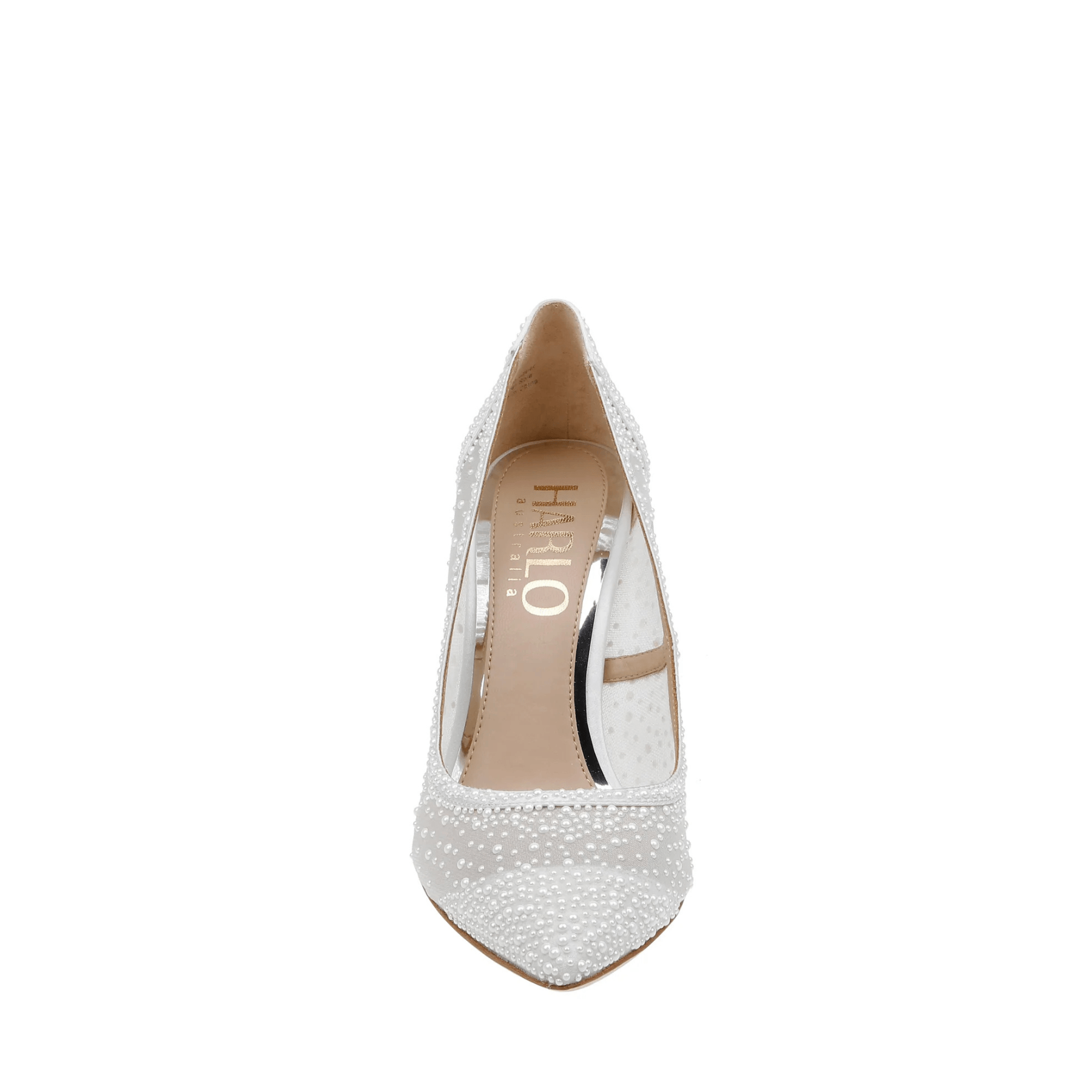 Buy Demi - Pointed Toe Pump With Pearls - Soft White online | The White Collection Australia
