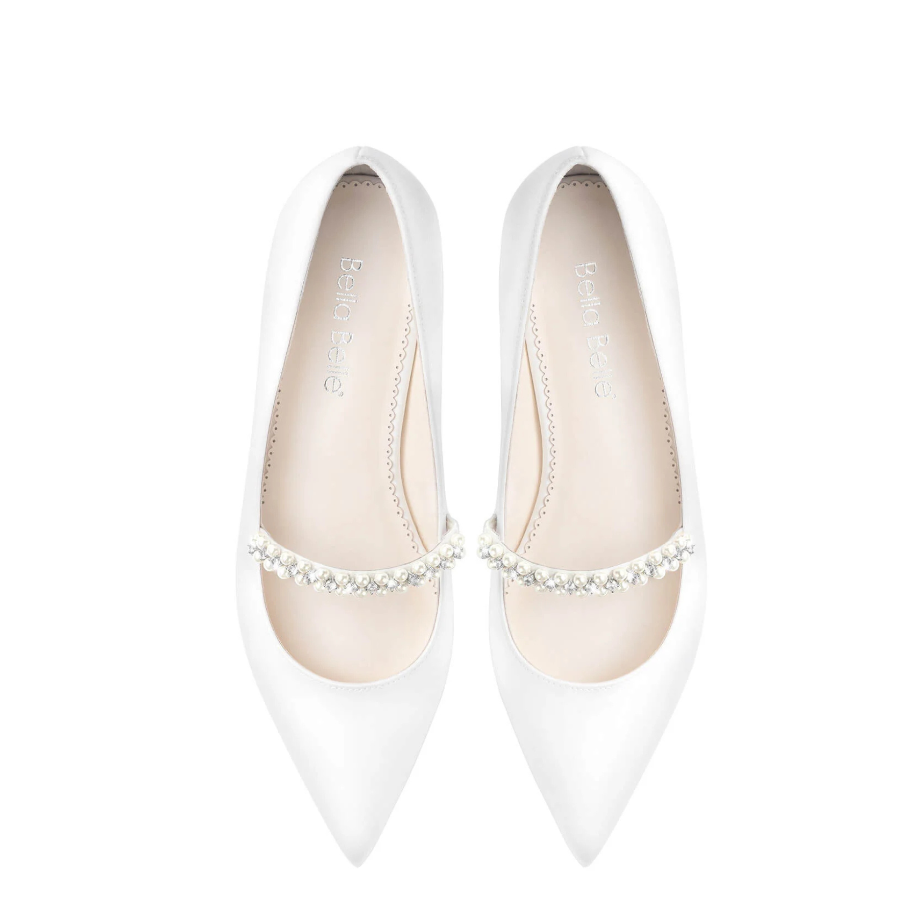 Lucy - Pearl & Crystal Bridal Flats - Ivory