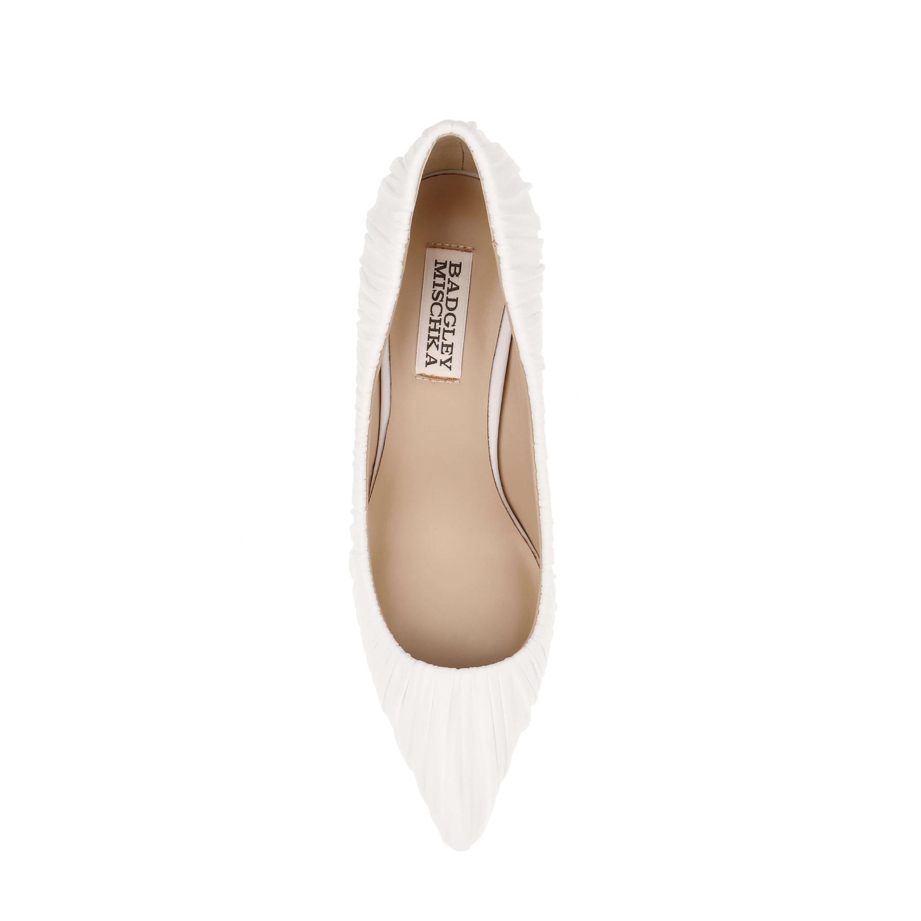 Veronika - Ruched Pointed Toe Pumps - Soft White