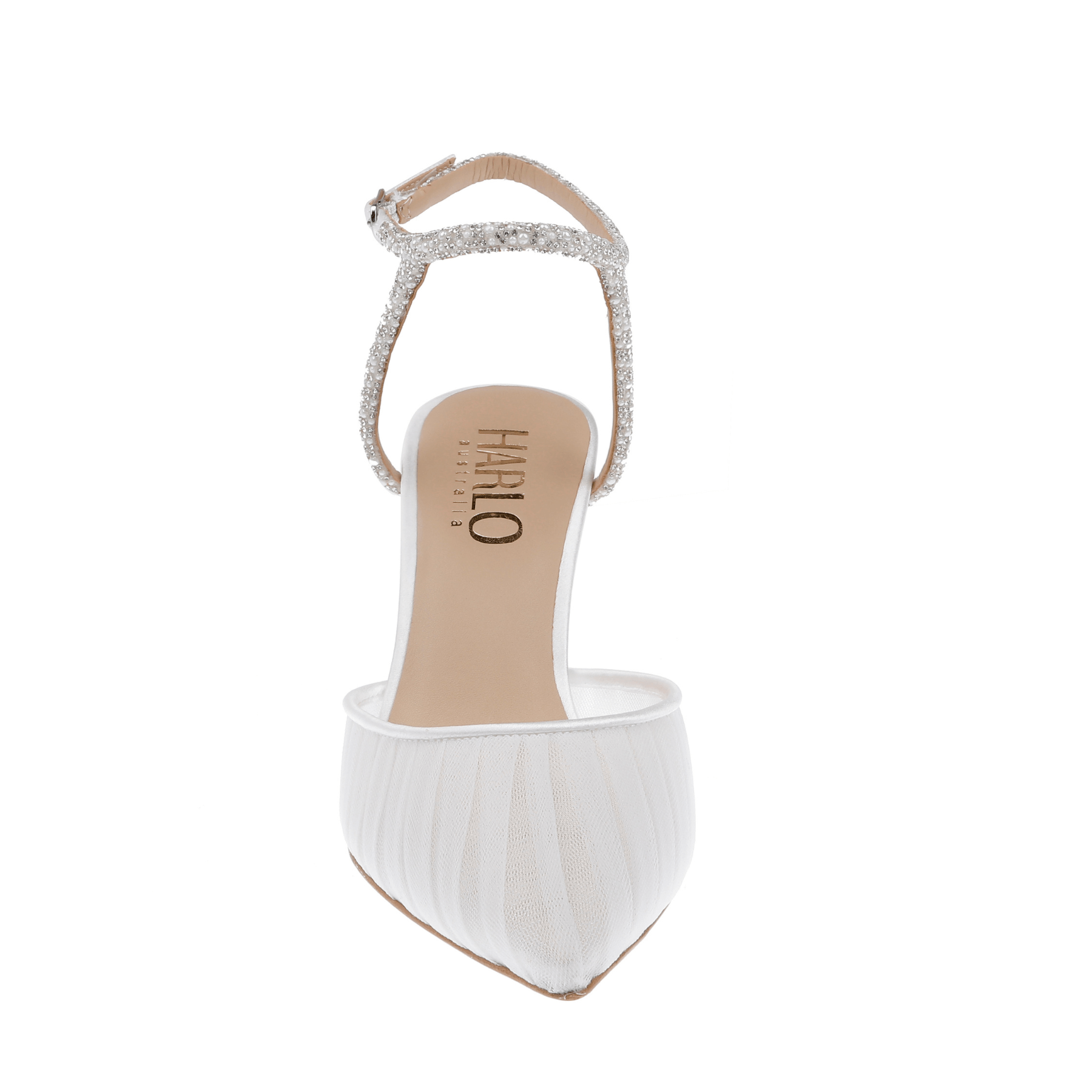 Buy Georgia Pearl - White Tulle Point with Crystal and Pearl Strap online | The White Collection Australia