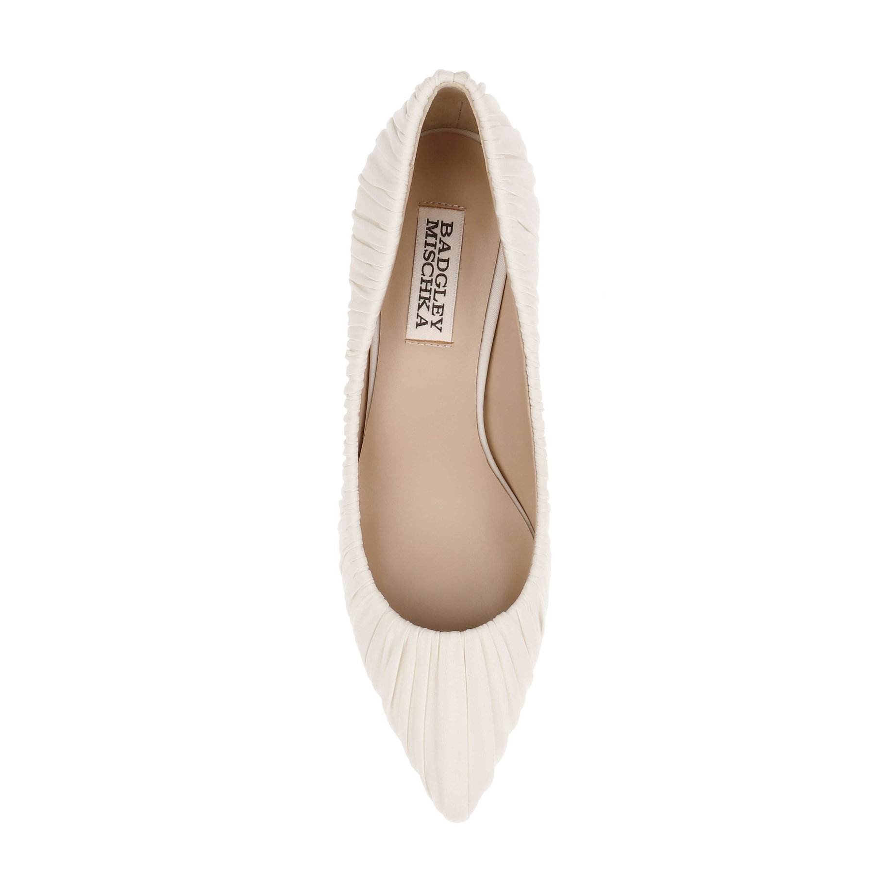 Verity - Ruched Kitten Heel Pumps - Ivory
