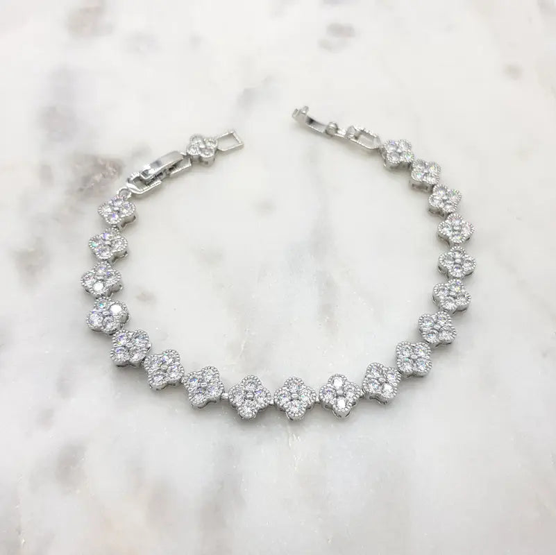 Buy Daisy - Clover Crystal Bridal Bracelet online | The White Collection Australia