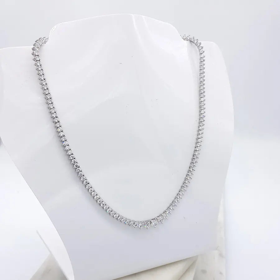 Claire - Classic Round Crystal Bridal Tennis Necklace