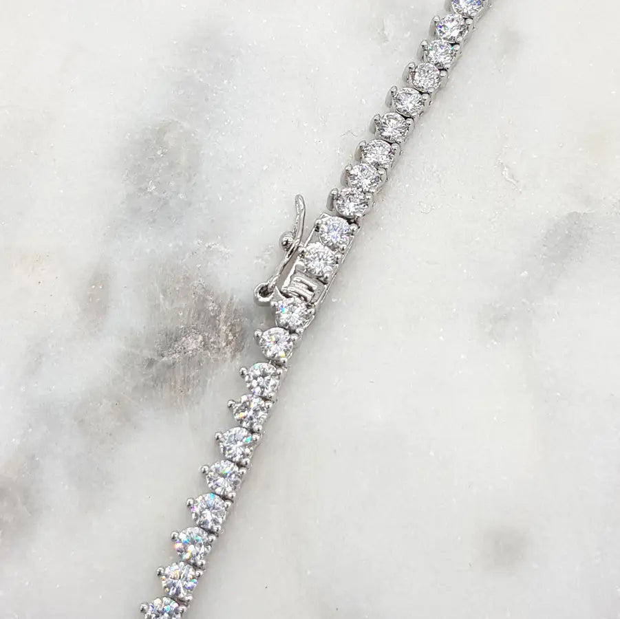 Claire - Classic Round Crystal Bridal Tennis Necklace