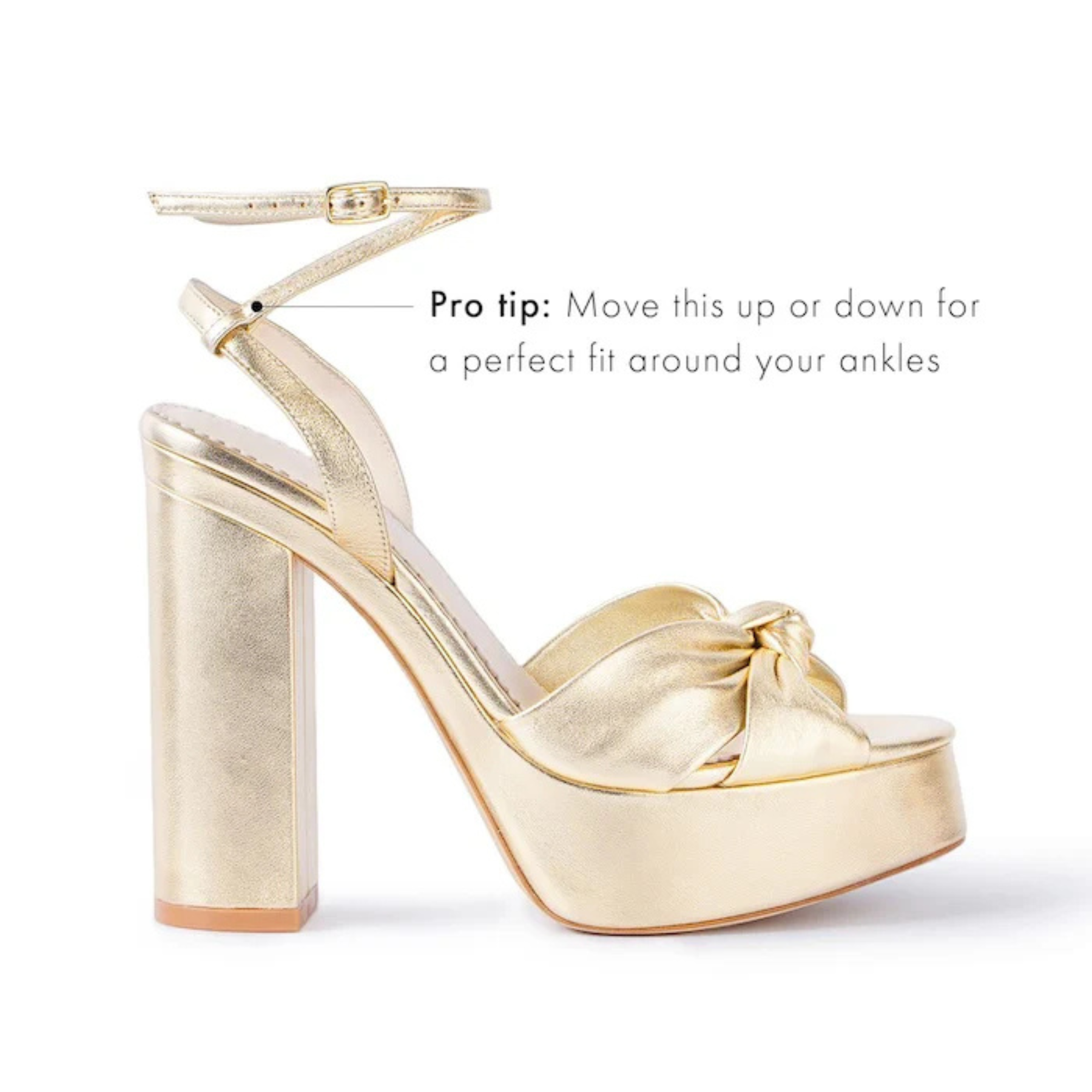 Serafina - Open Toe Platform Bridal Sandals - Gold