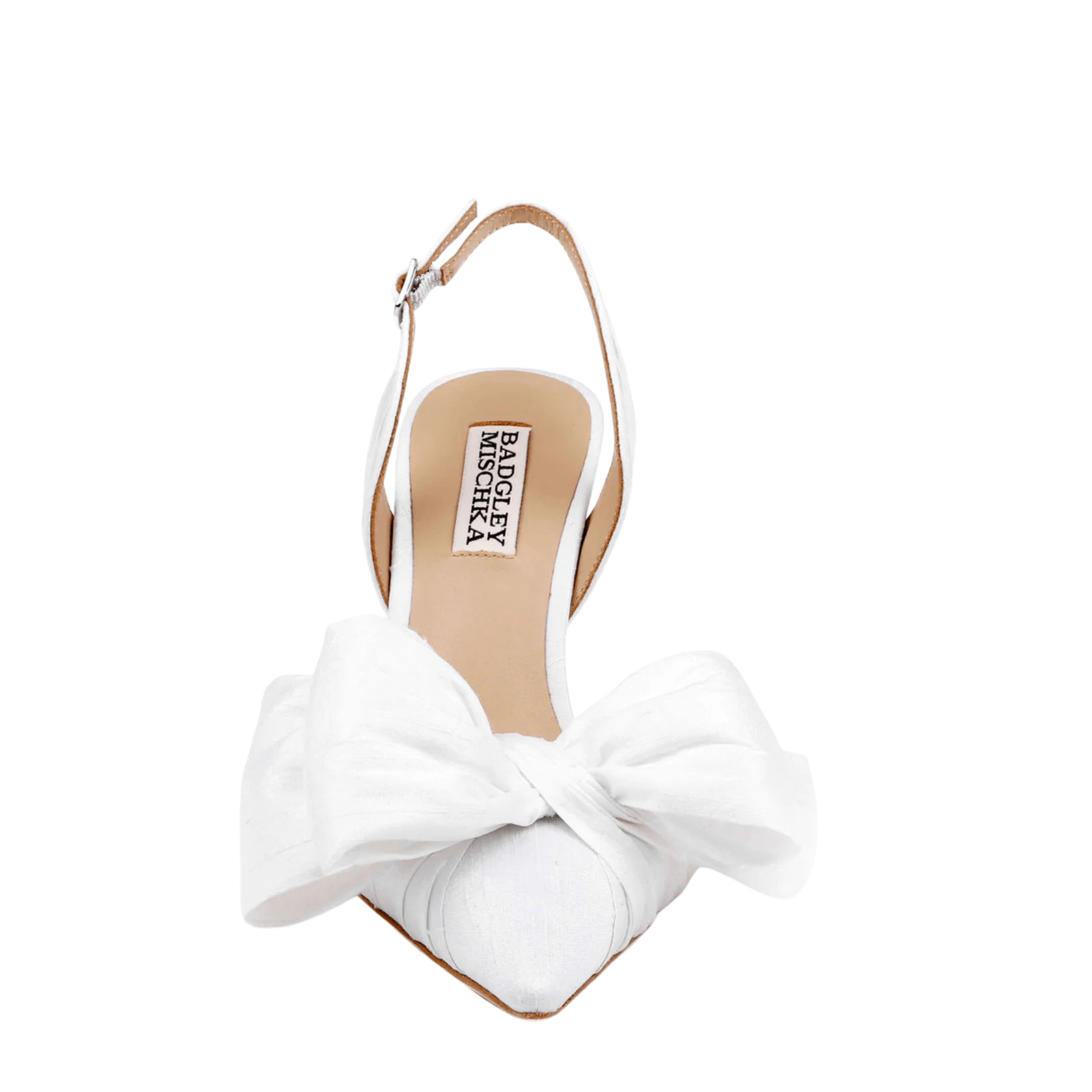Buy Olisa - Textured Bow Slingback Pump - White Silk online | The White Collection Australia