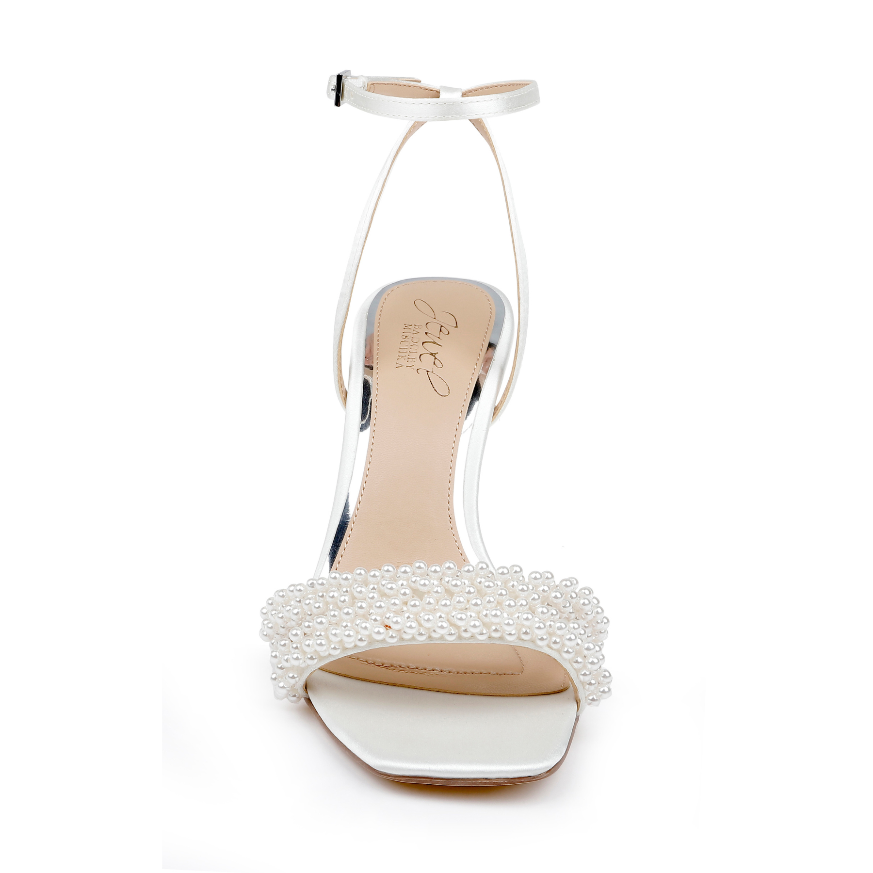Noah - Open Toe Strappy Pearl High Heels - Ivory