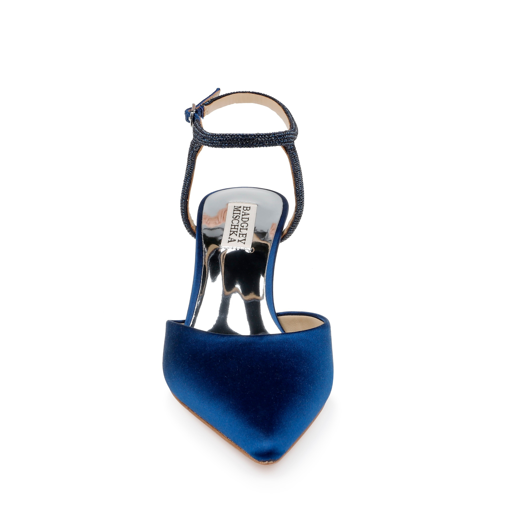 Autumn - Crystal Ankle Strap Kitten Heel Pumps - Electric Blue