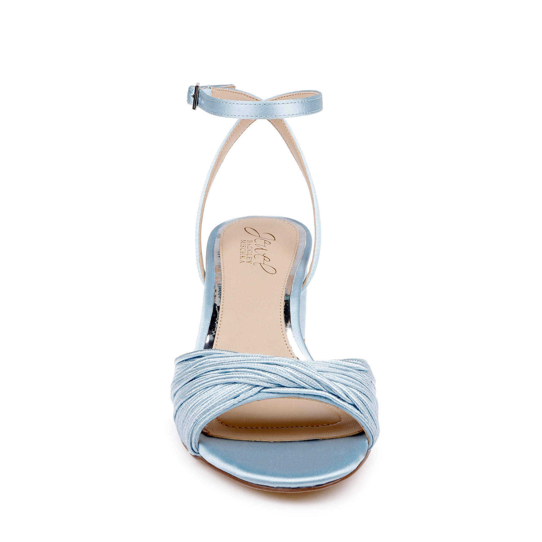Pretty - Open Toe Strappy Low Block Heel - Sky Blue