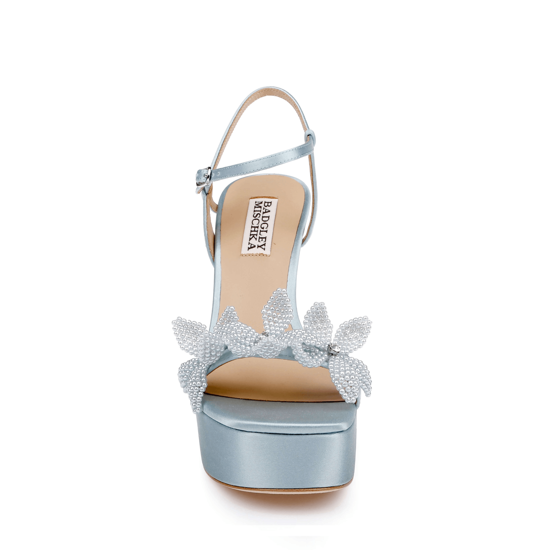 Buy Wicket - Flower Embellished Platform Sandal - Mist Blue online | The White Collection Australia