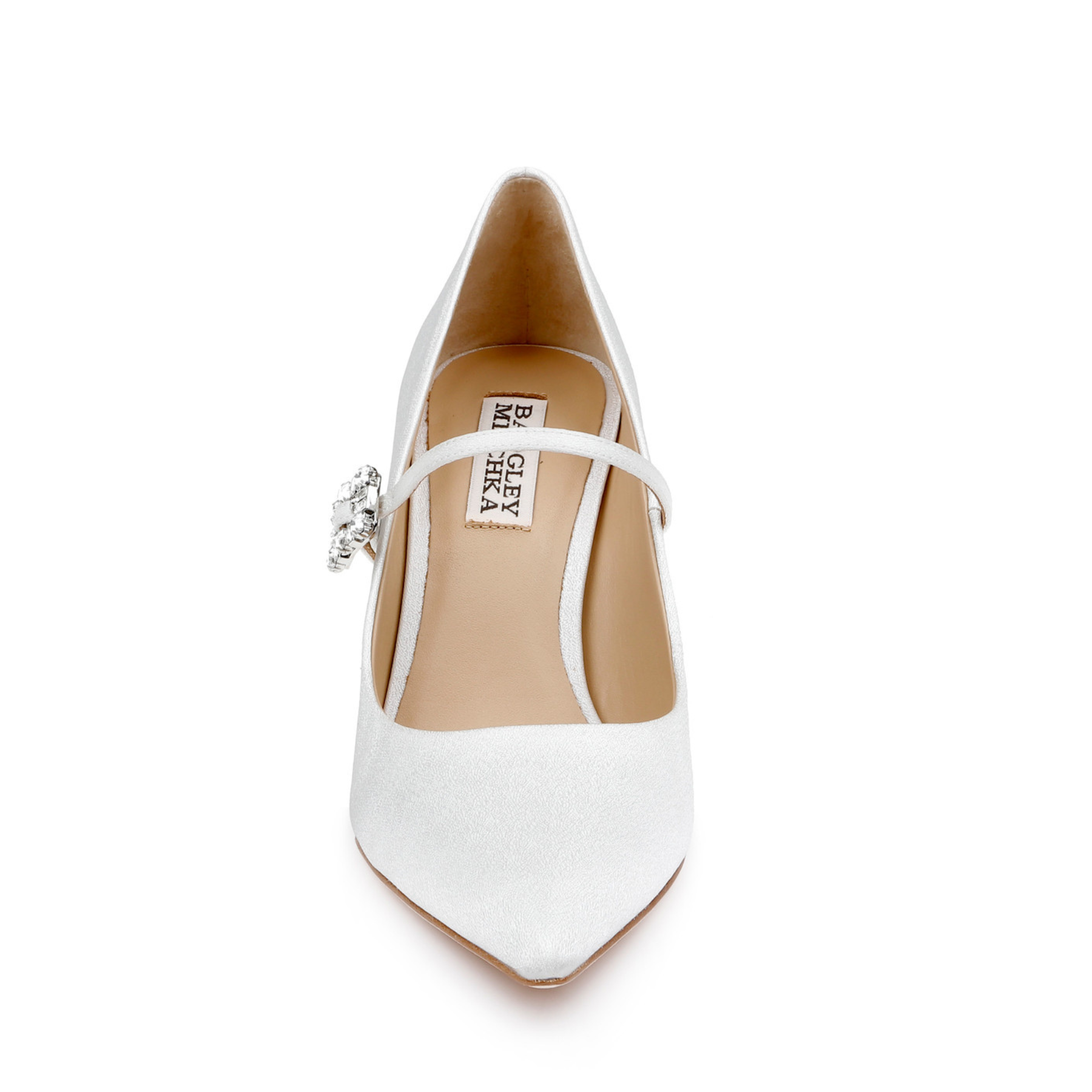 Buy Antonia - Pointed Toe Mary Jane Pumps with Crystal Buckle - White online | The White Collection Australia