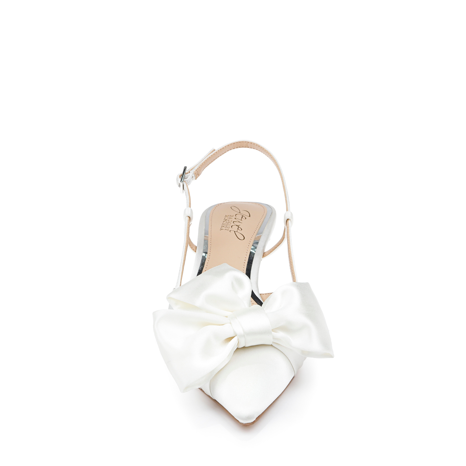 Shoshana - Pointed Toe Kitten Heels with Bow - Ivory