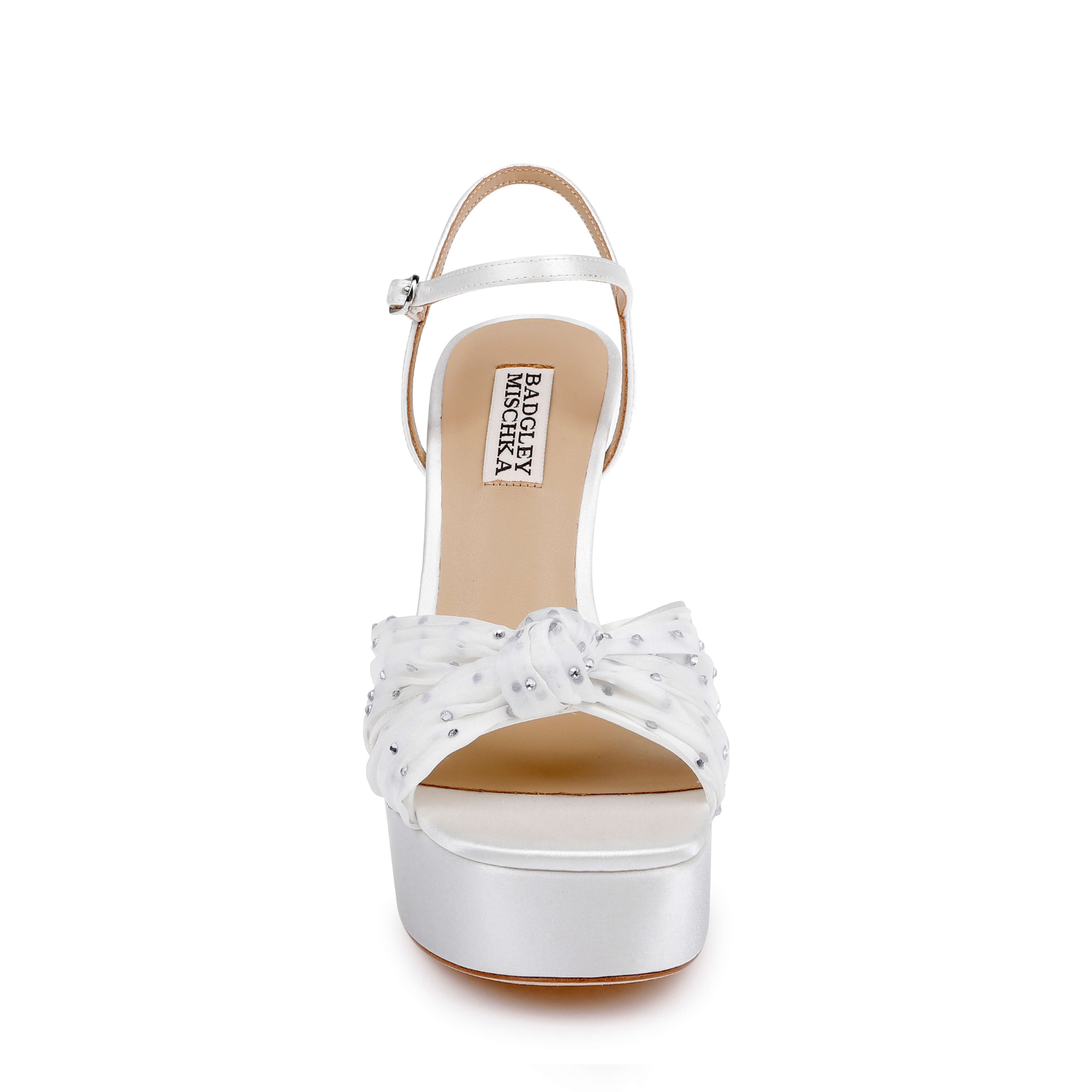 Willabella - Crystal Embellished Platform Sandal - Soft White