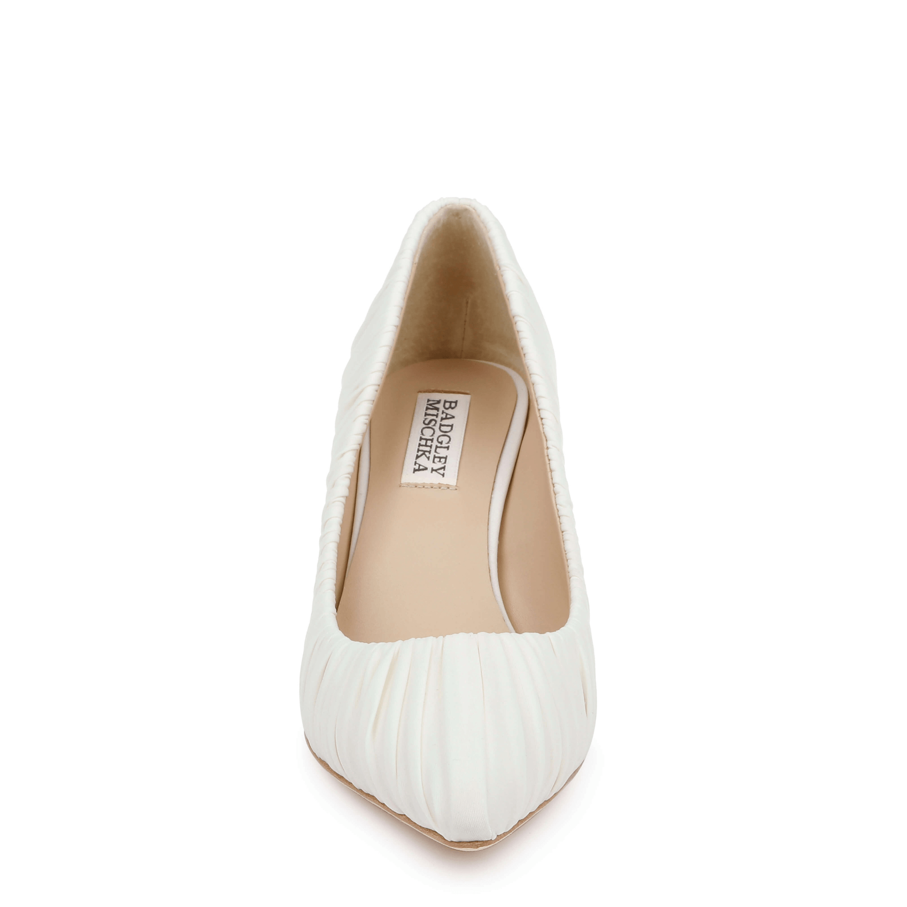 Buy Verity - Ruched Kitten Heel Pumps - Ivory online | The White Collection Australia