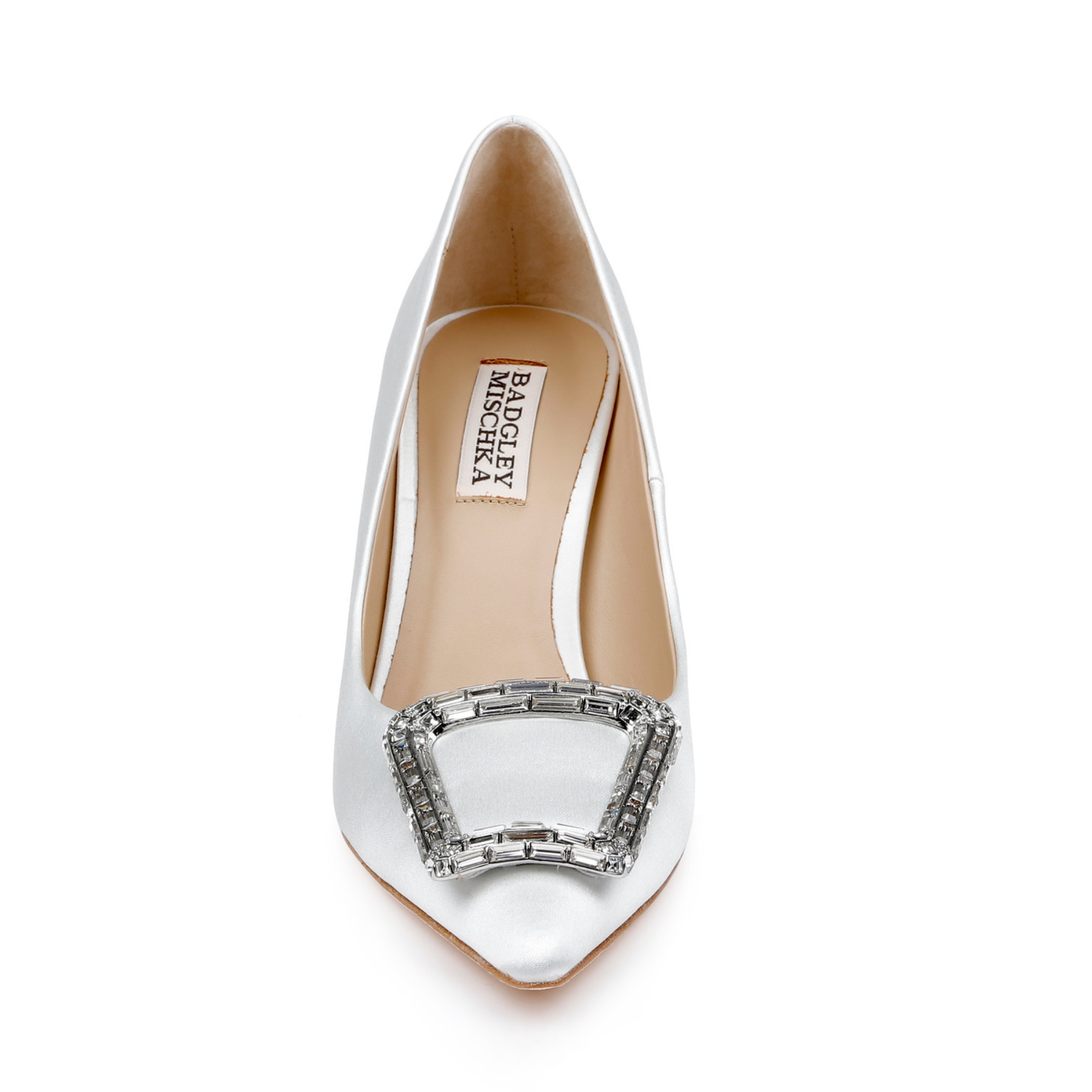 Buy Aubree - Pointed Toe Stiletto Pumps with Crystal Buckle - White online | The White Collection Australia