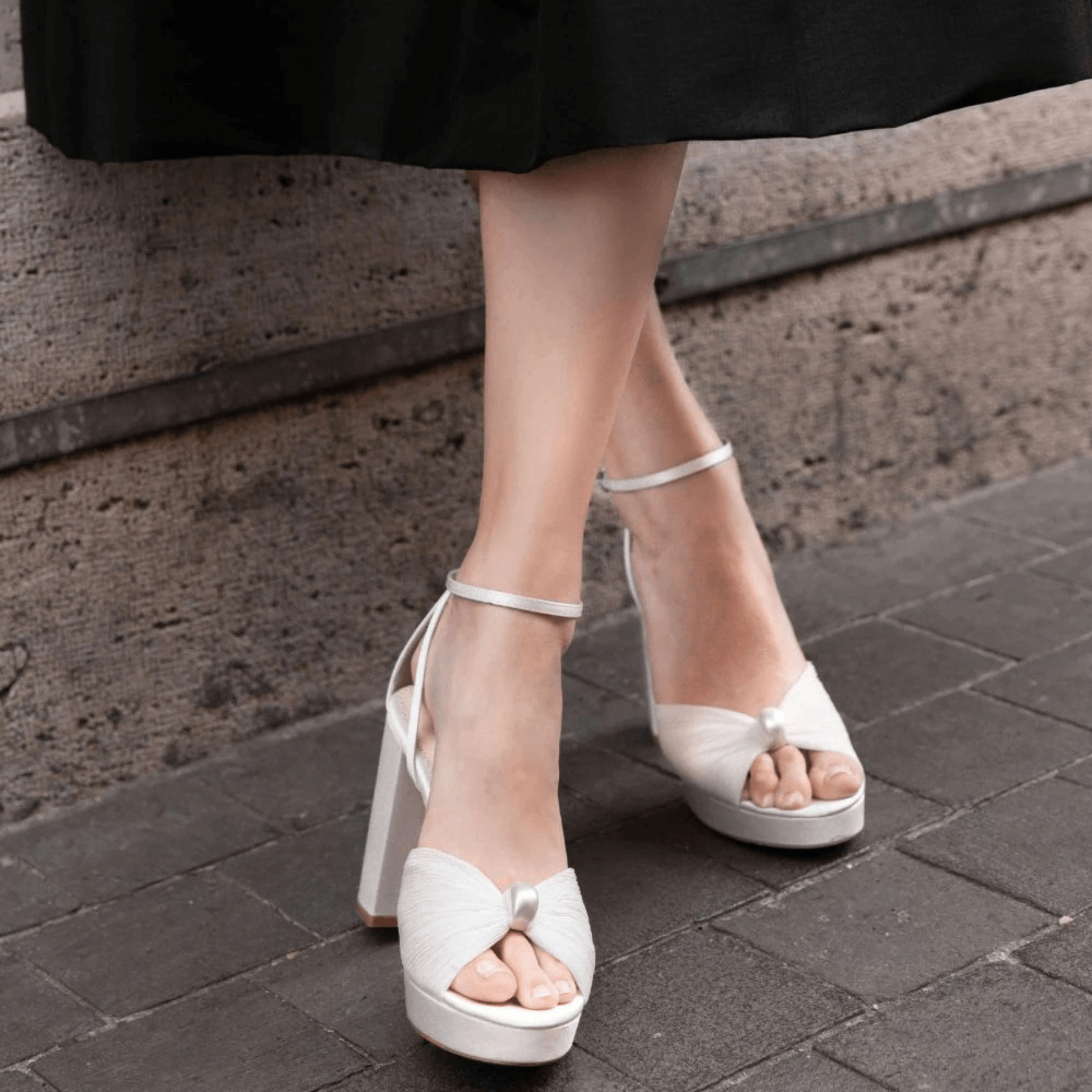 Buy Lexi - Pearl Platform Bridal Heels - Ivory online | The White Collection Australia