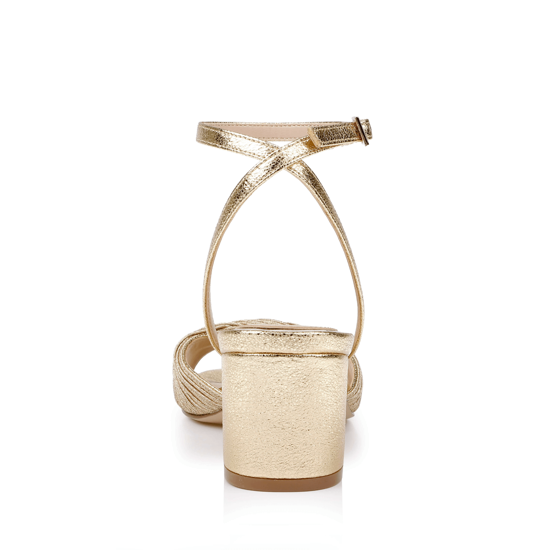 Buy Pretty - Open Toe Strappy Low Block Heel - Gold online | The White Collection Australia