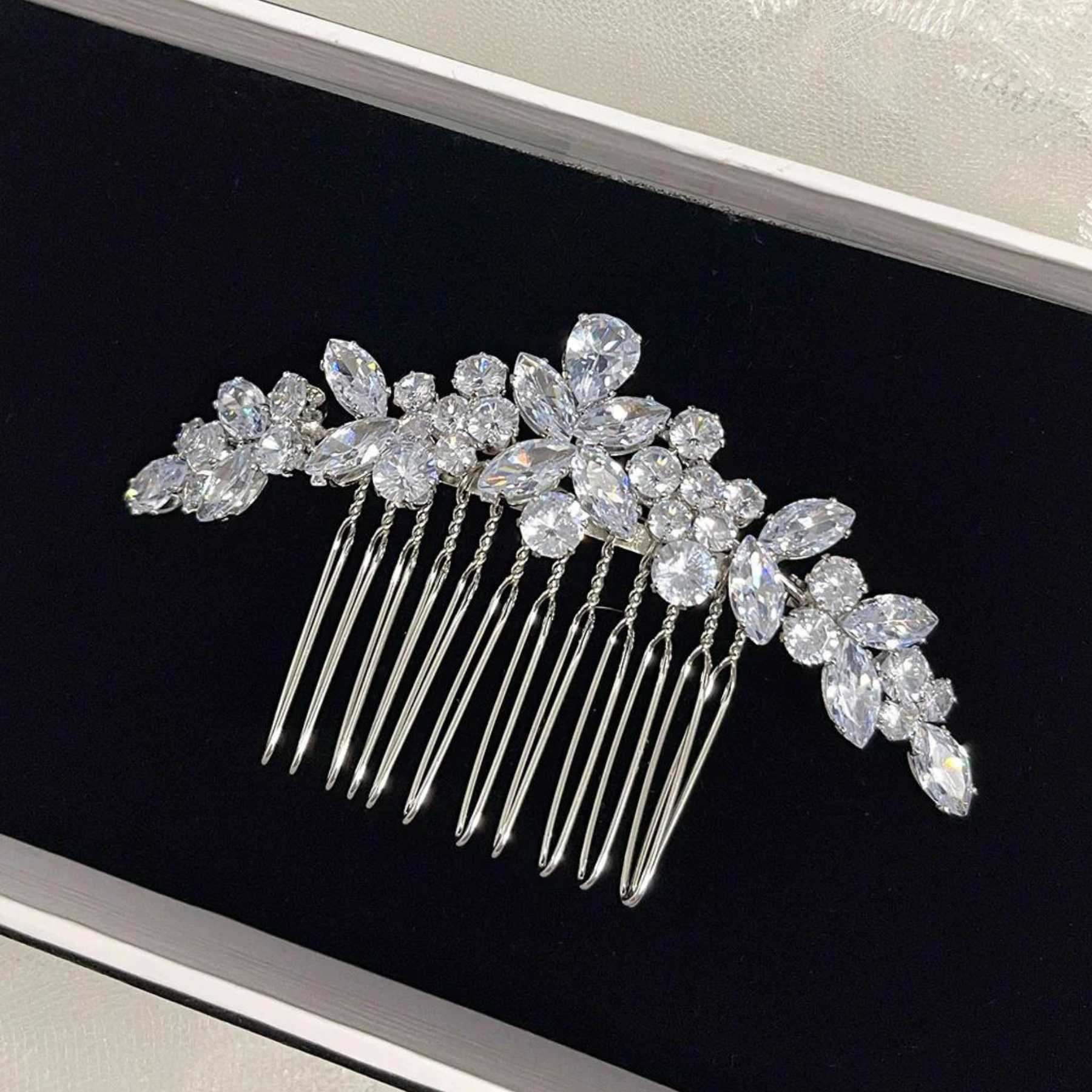 Buy Saphira - Elegant Sparkling Crystal Bridal Comb online | The White Collection Australia