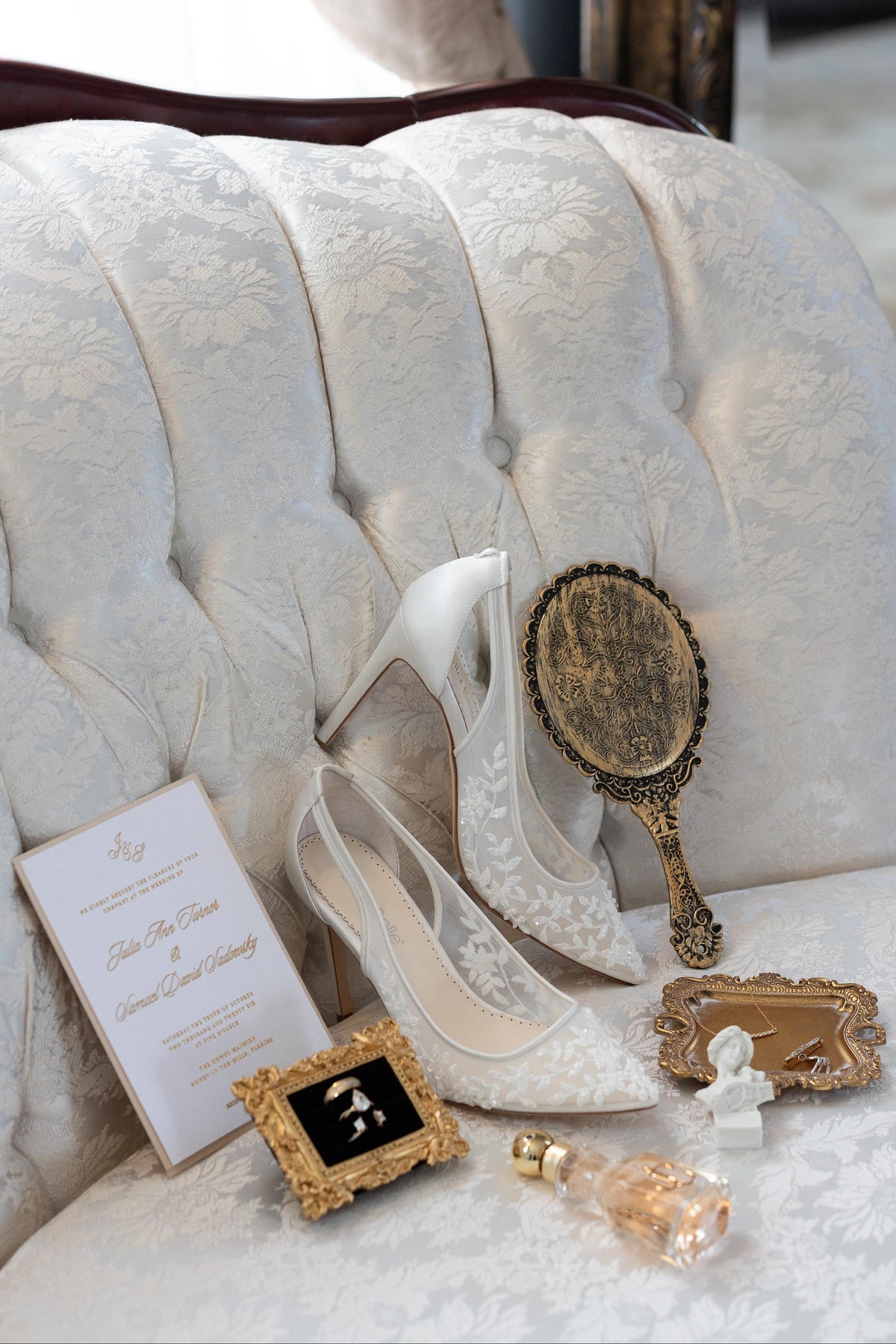 Edna - Floral and Tulle Bow Pump