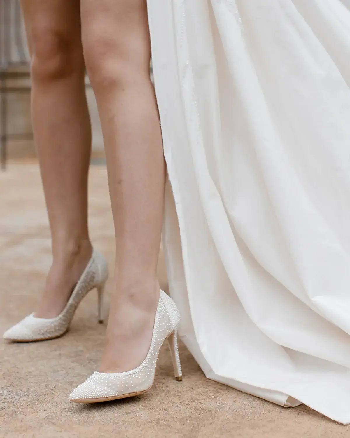 Buy Demi - Pointed Toe Pump With Pearls - Soft White online | The White Collection Australia