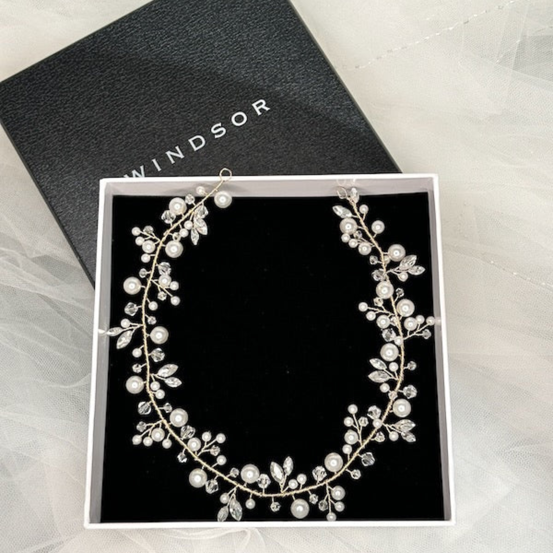 Buy Cleo Pearl & Crystal Bridal Hair Vine online | The White Collection Australia