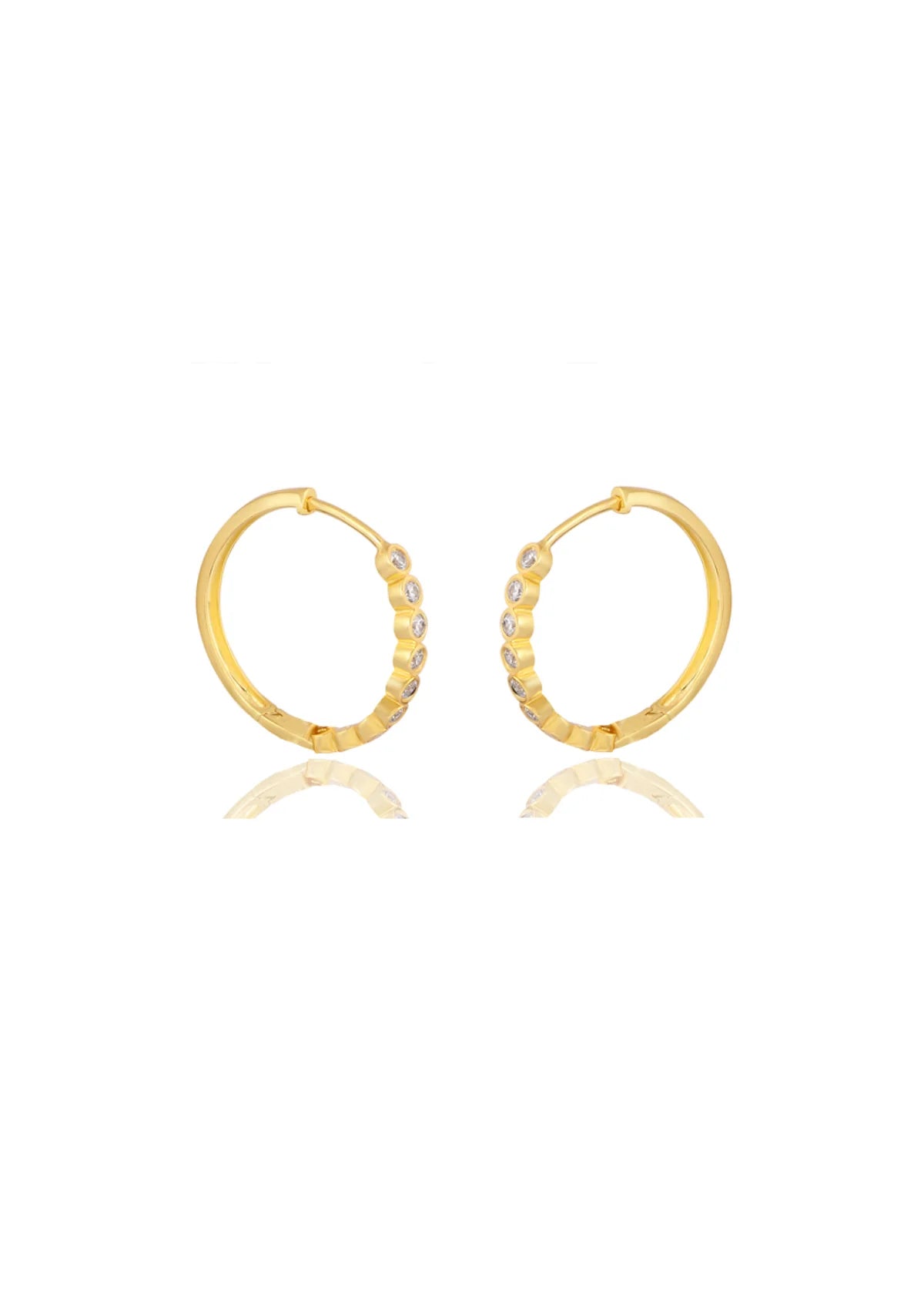 Lola Knight - Alba - Cubic Zirconia Hoop Earrings - 18K Gold