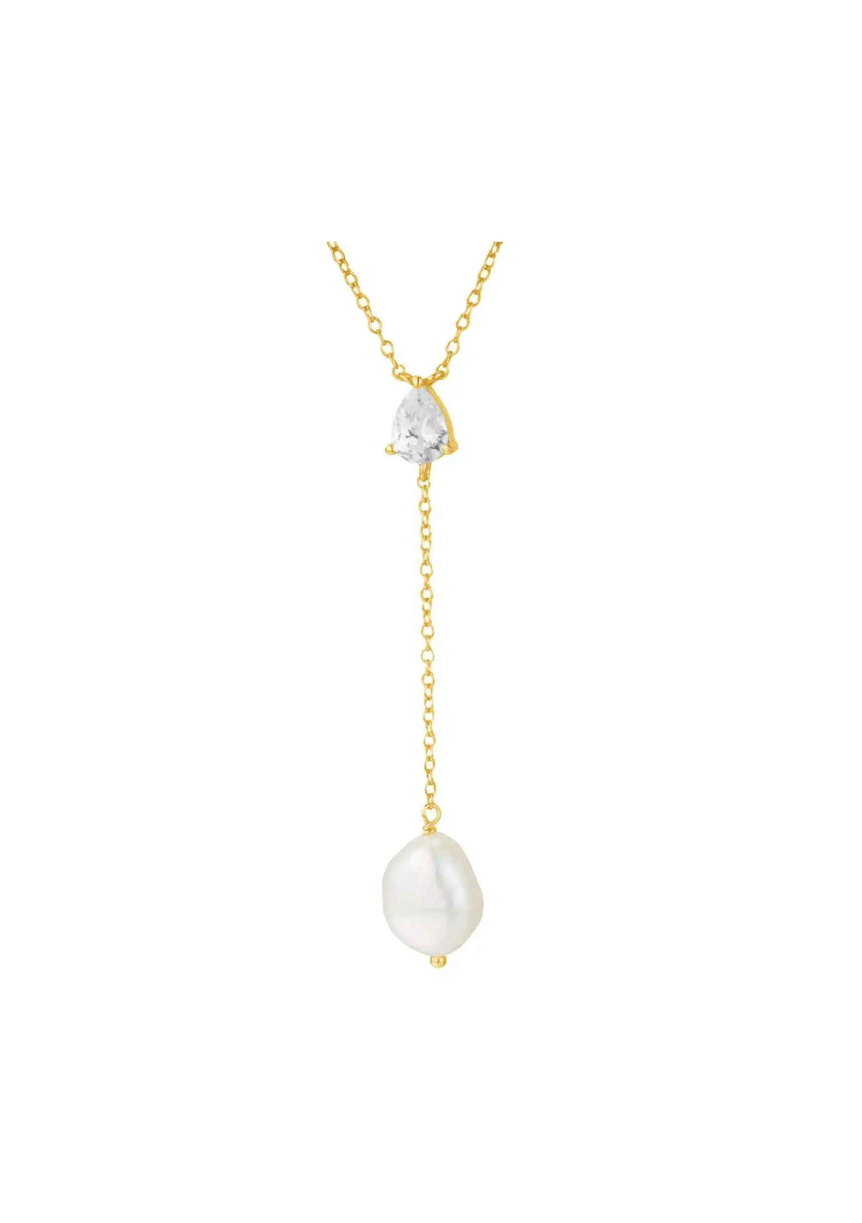 Buy Lola Knight - Andi Crystal Pearl Necklace - 18K Gold online | The White Collection Australia