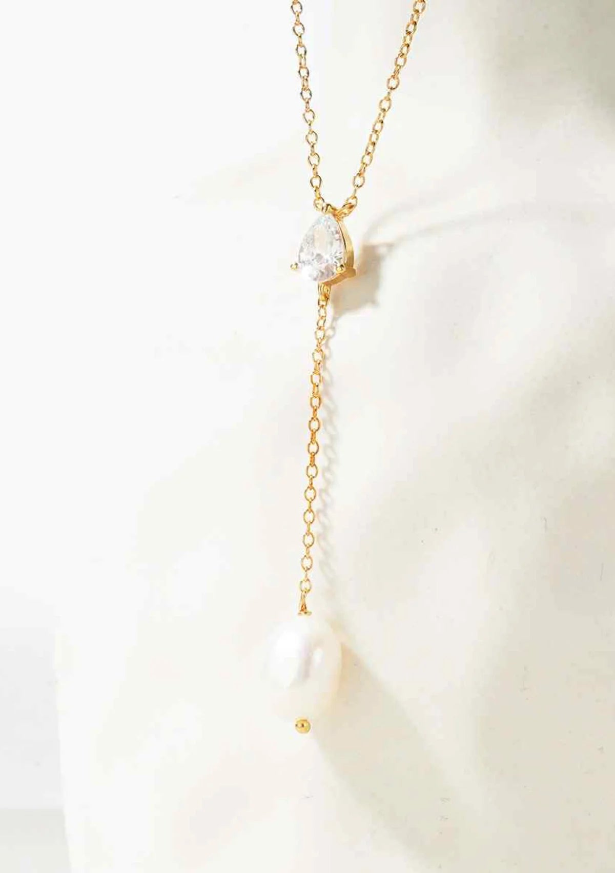 Lola Knight - Andi Crystal Pearl Necklace - 18K Gold