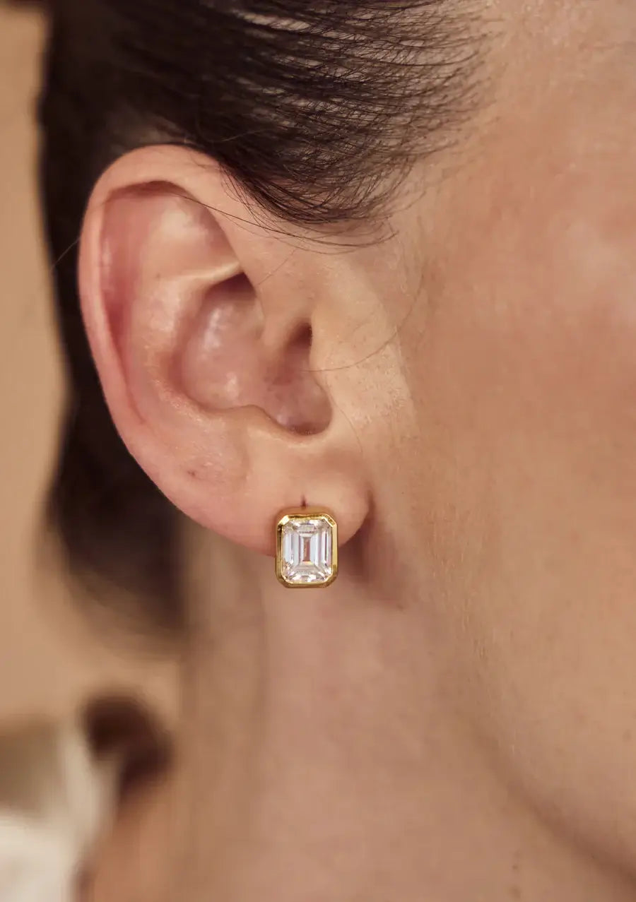 Buy Lola Knight - Andrea - Crystal Stud Earrings - 18K Gold online | The White Collection Australia