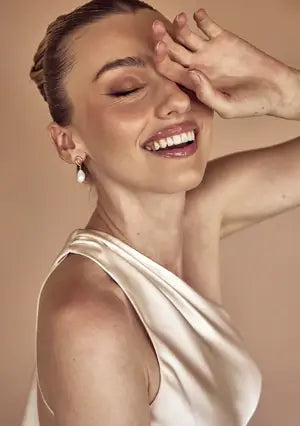 Buy Lola Knight - Athena - Pearl Drop Bridal Earrings - 18K Gold online | The White Collection Australia