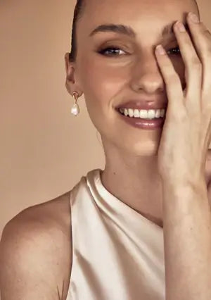 Buy Lola Knight - Athena - Pearl Drop Bridal Earrings - 18K Gold online | The White Collection Australia