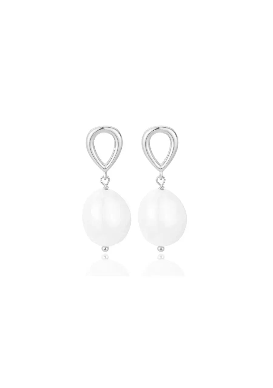 Buy Lola Knight - Athena - Pearl Drop Bridal Earrings - Silver online | The White Collection Australia