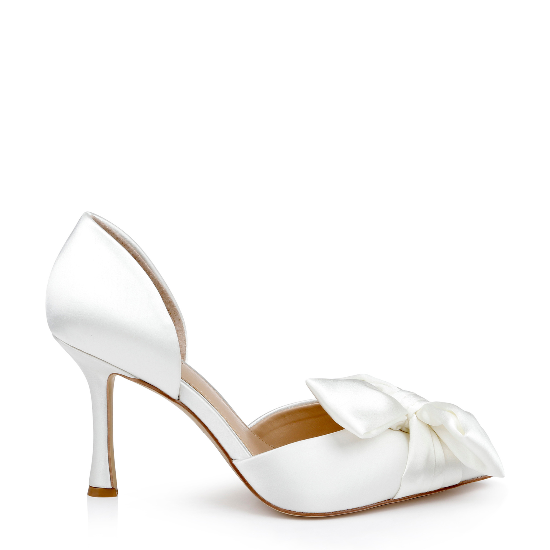 Sidney - Pointed Toe Bow d'Orsay Pumps - Ivory